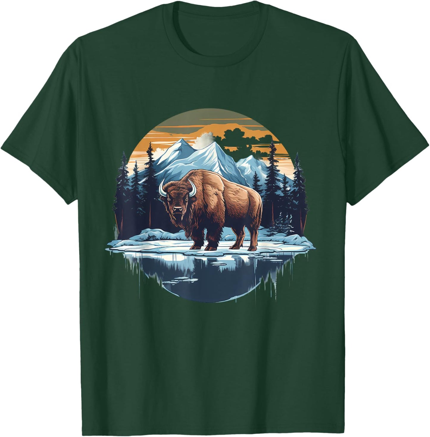 Buffalo Artwork Bison African Animal Lovers Colorful Nature T-Shirt - T-Shirt | Forest