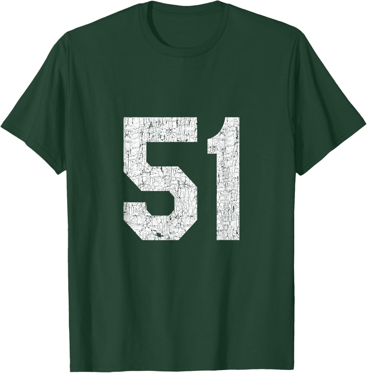 #51 Jersey Uniform Varsity Sports Number, 51st Birthday T-Shirt - T-Shirt | Forest