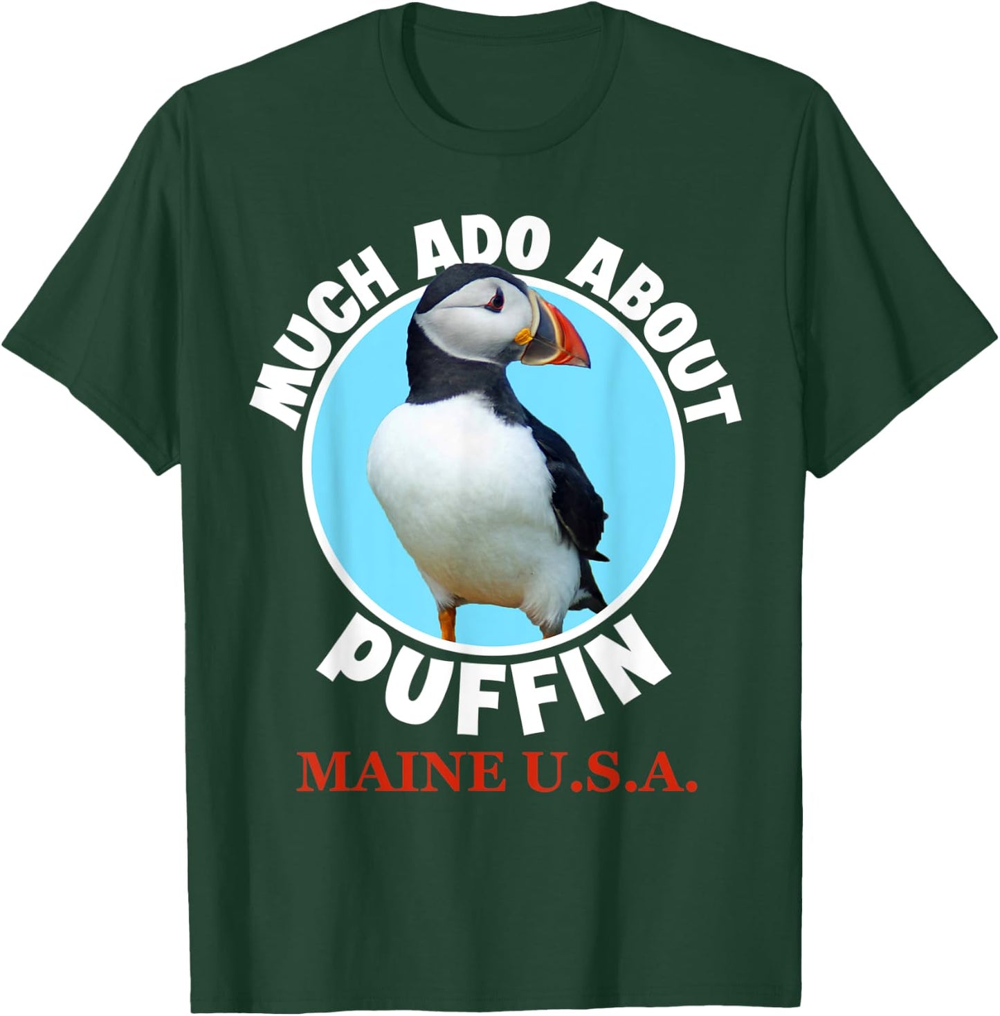 Puffin Bird Maine USA Souvenir Men Funny T-Shirt - T-Shirt | Forest