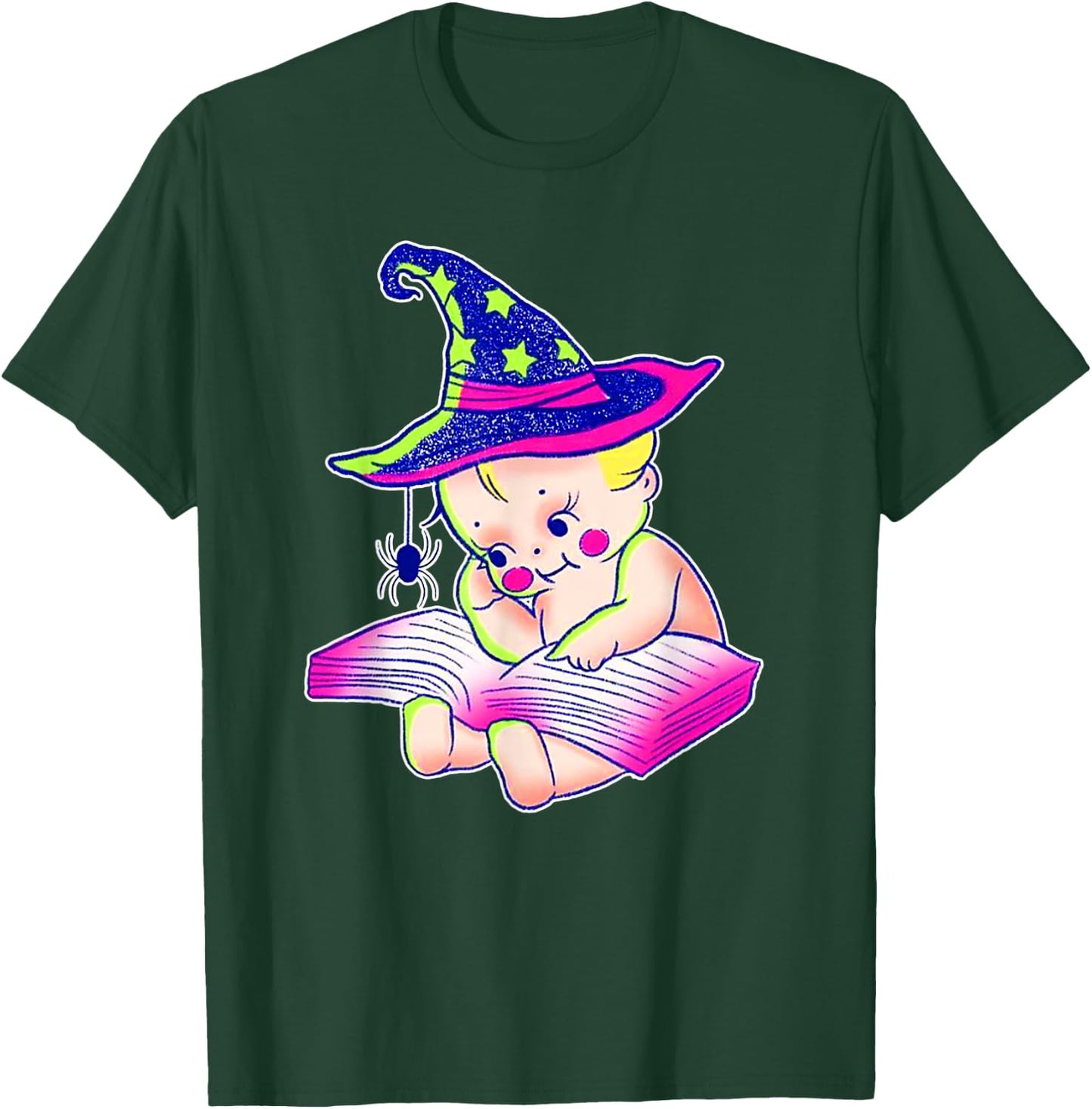 Kewpie Baby Witch Spider Magic Spell Tattoo Flash T-Shirt - T-Shirt | Forest