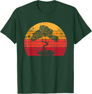 Bonsai Tree Whisperer Japanese Gardener Minimalist Sun Gift T-Shirt - T-Shirt | Forest