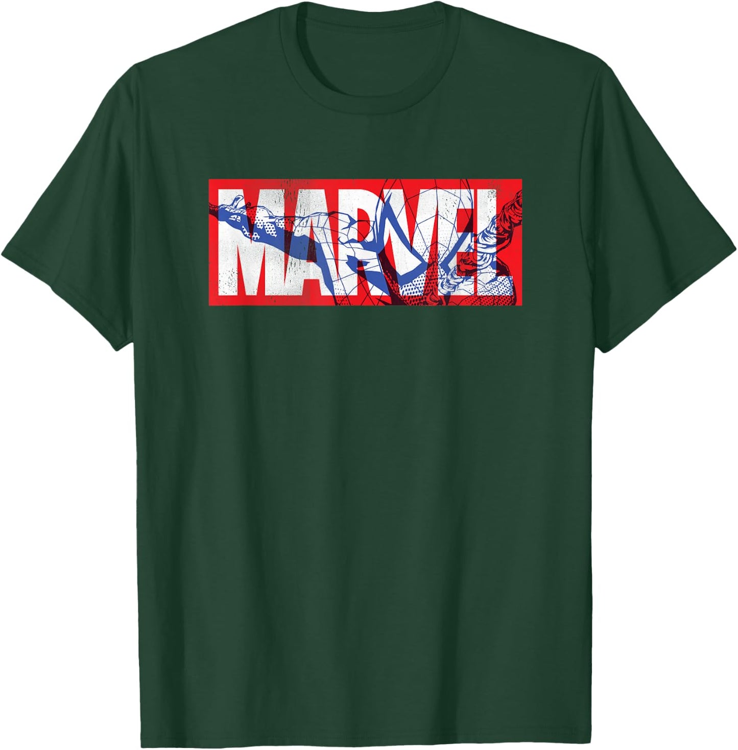 Marvel Logo with Spider-Man T-Shirt - T-Shirt | Forest