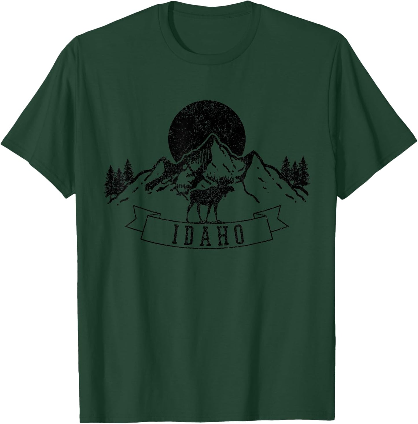 Idaho Moose Mountains Nature Hiking Souvenir Pride Gift T-Shirt - T-Shirt | Forest