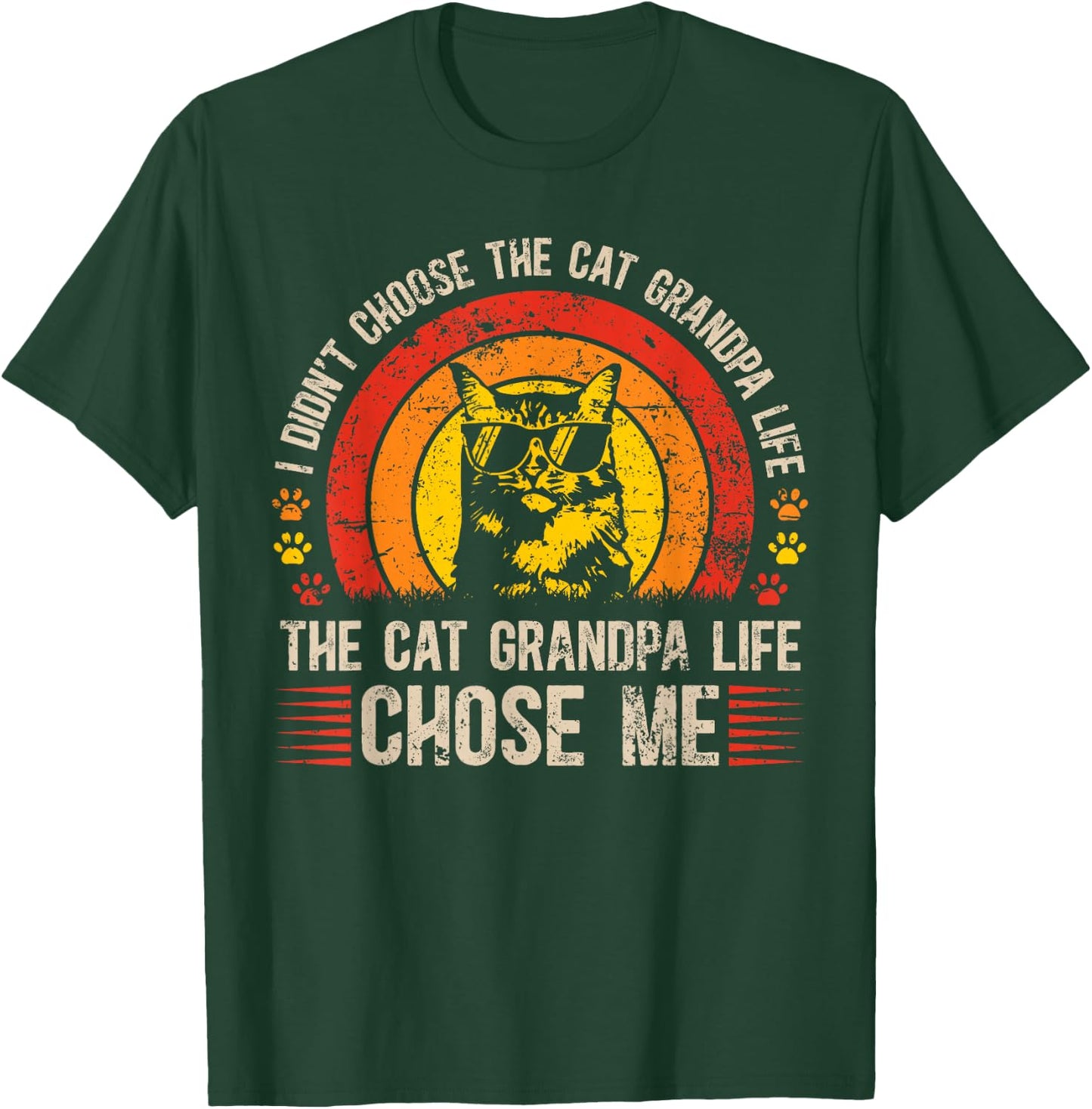 Cat Grandpa Life Cat Lover Grandpa Cat Grandfather T-Shirt - T-Shirt | Forest