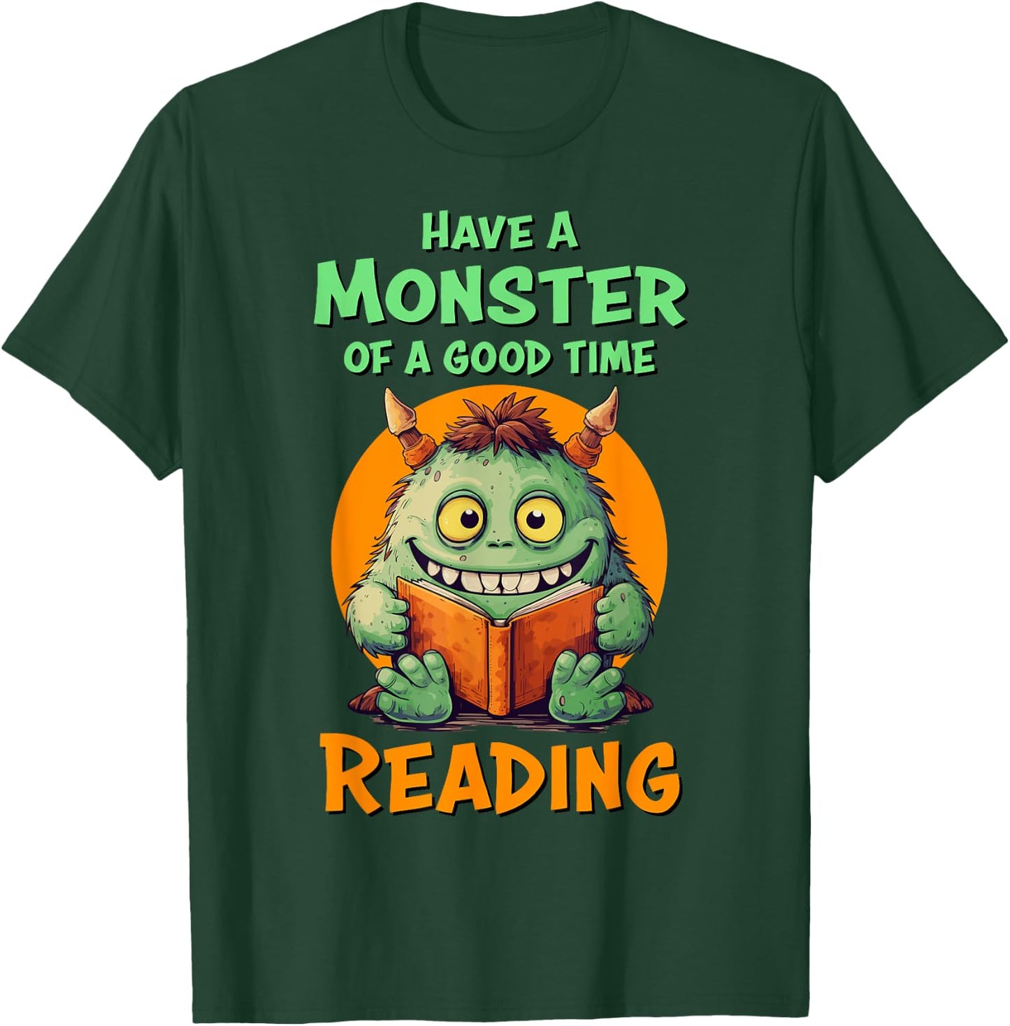 Funny Halloween Teacher Librarian Monster Reading Books Men Women Kids T-Shirt - T-Shirt | Forest