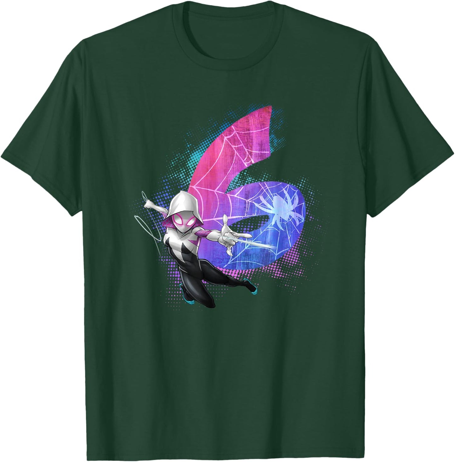 Marvel Ghost-Spider Gwen Stacy 6th Birthday Graphic T-Shirt - T-Shirt | Forest