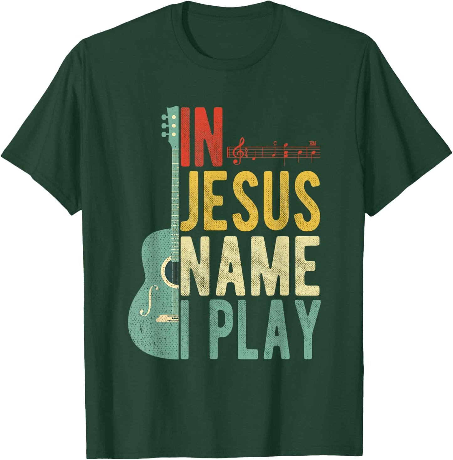 In Jesus Name I Play Guitar T-Shirt - T-Shirt | Forest