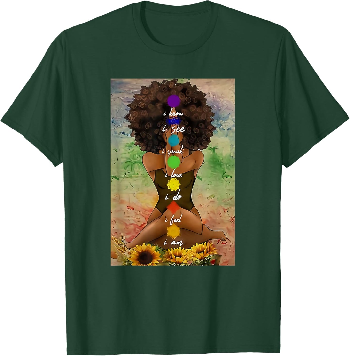 Yoga African American Wall Art T-Shirt - T-Shirt | Forest