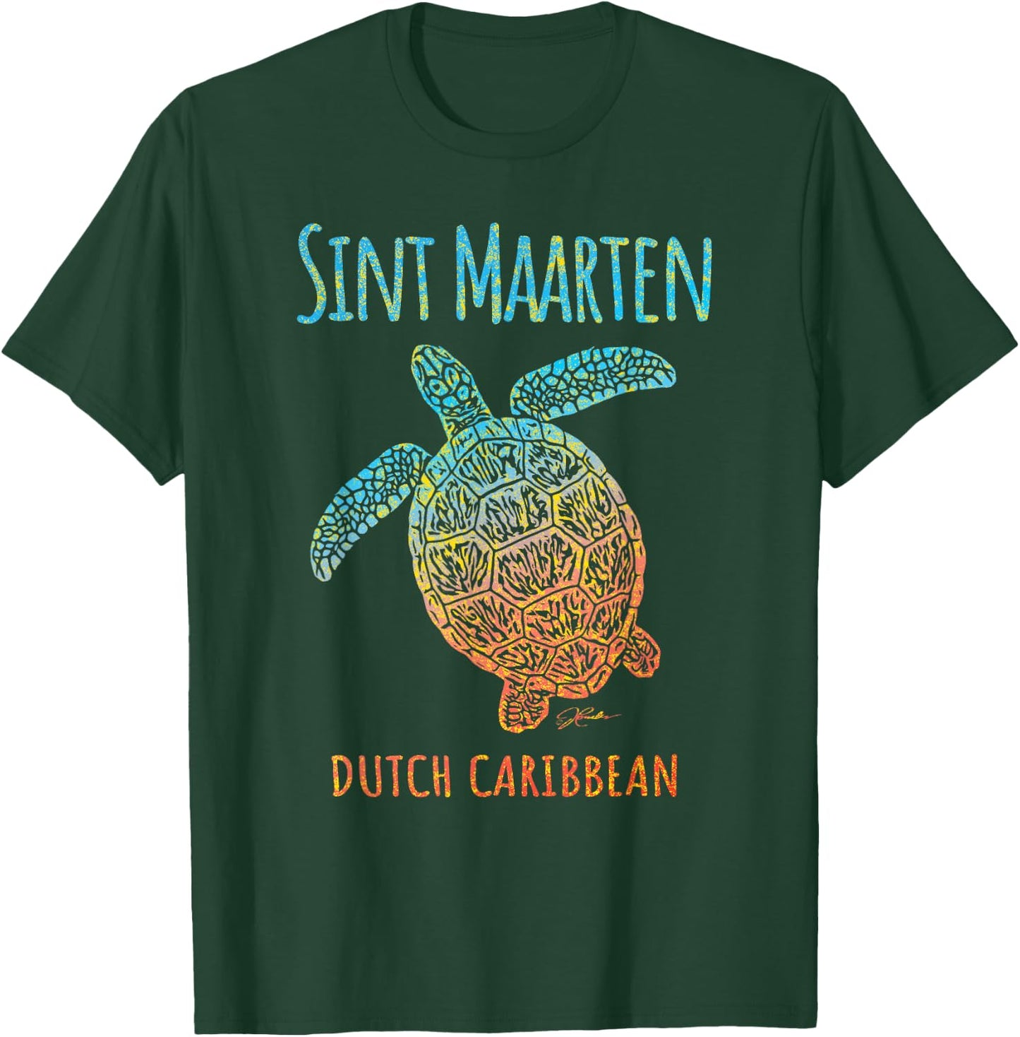 JCombs: Sint Maarten, Sea Turtle, Beach T-Shirt - T-Shirt | Forest