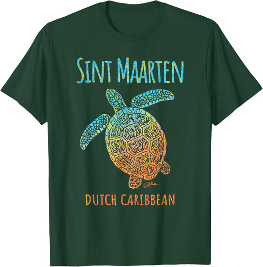 JCombs: Sint Maarten, Sea Turtle, Beach T-Shirt - T-Shirt | Forest