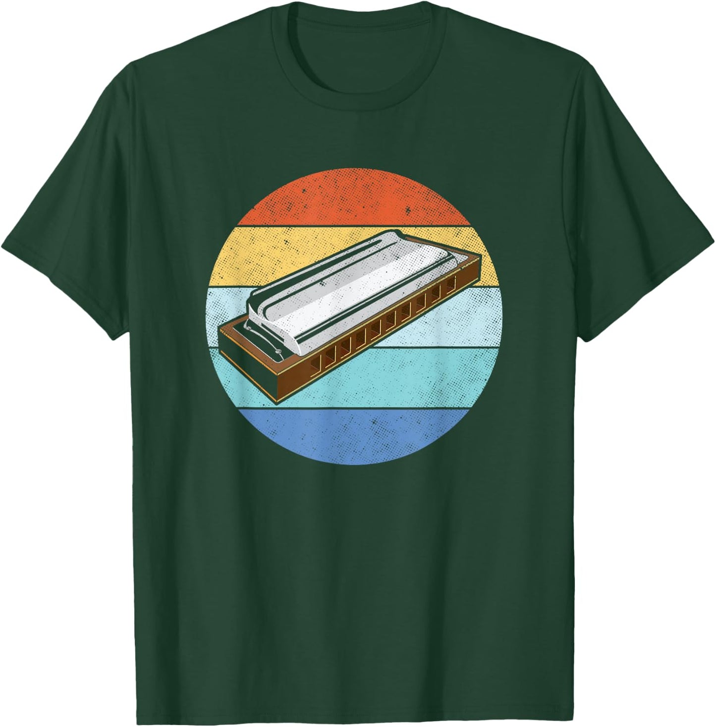 Harmonica Vintage Retro Harmonica Player Gift T-Shirt - T-Shirt | Forest