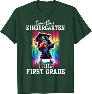 Goodbye Kindergarten Hello 1st Grade Graduate Black Girl T-Shirt - T-Shirt | Forest