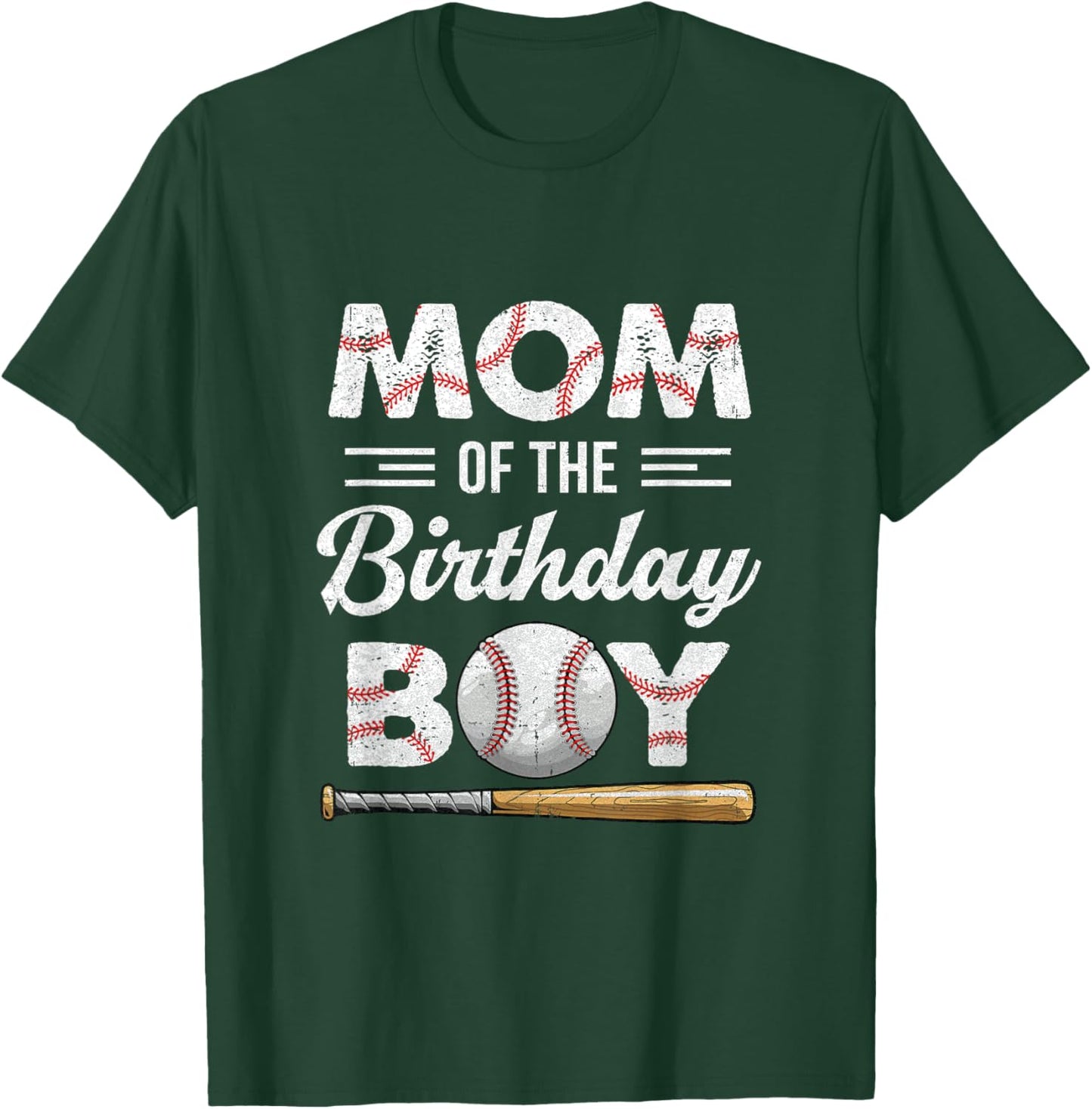Mom Of The Birthday Boy Baseball Matching Family Party T-Shirt - T-Shirt | Forest
