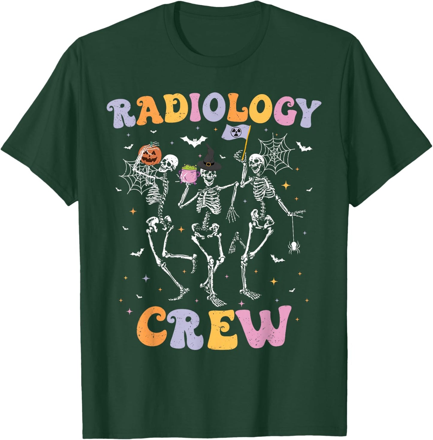 Dancing Skeleton Radiology Crew Halloween Spooky RAD Tech T-Shirt - T-Shirt | Forest