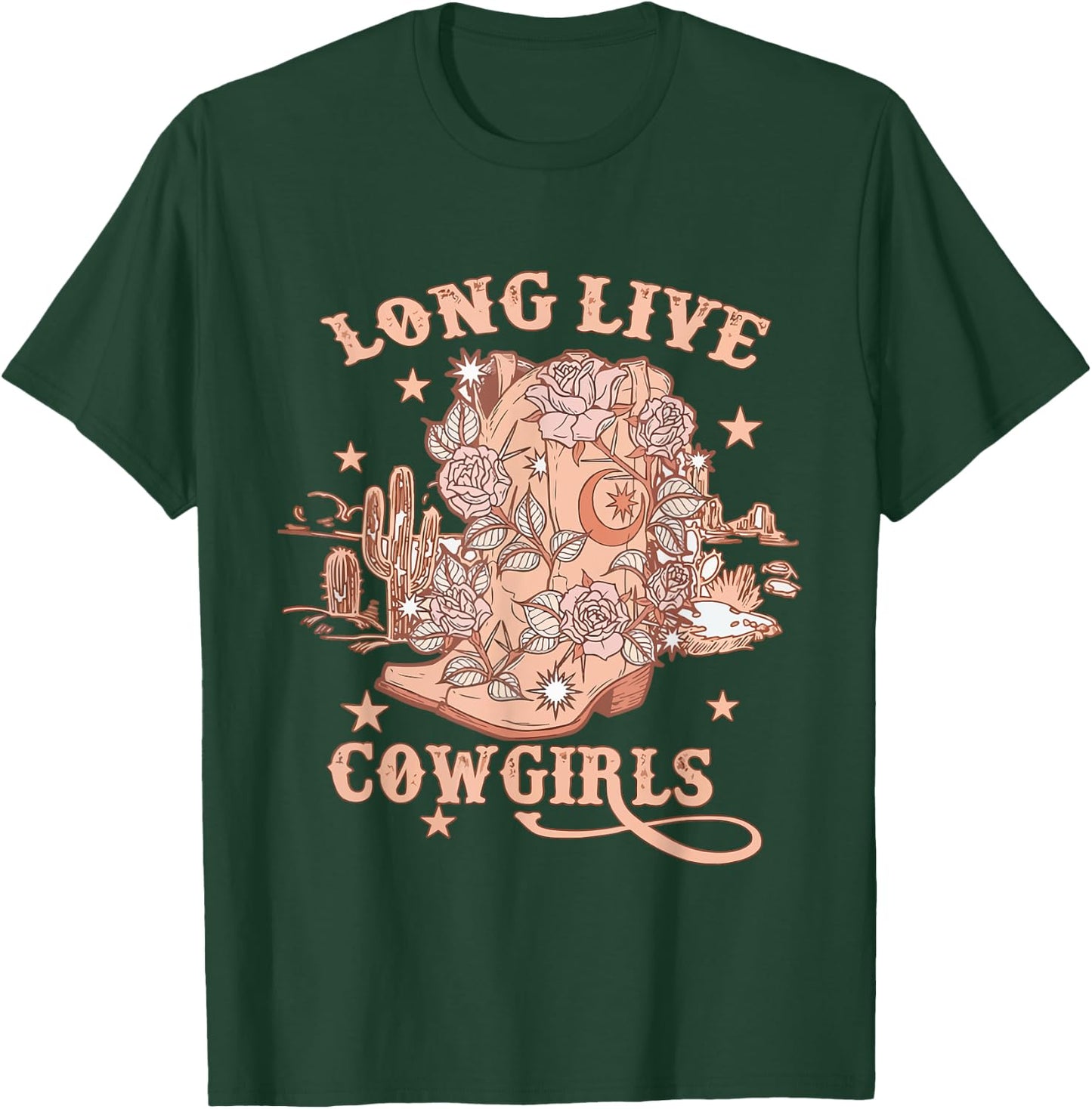 Long Funny Live Country Gifts Southern For Cowgirls Black T-Shirt - T-Shirt | Forest