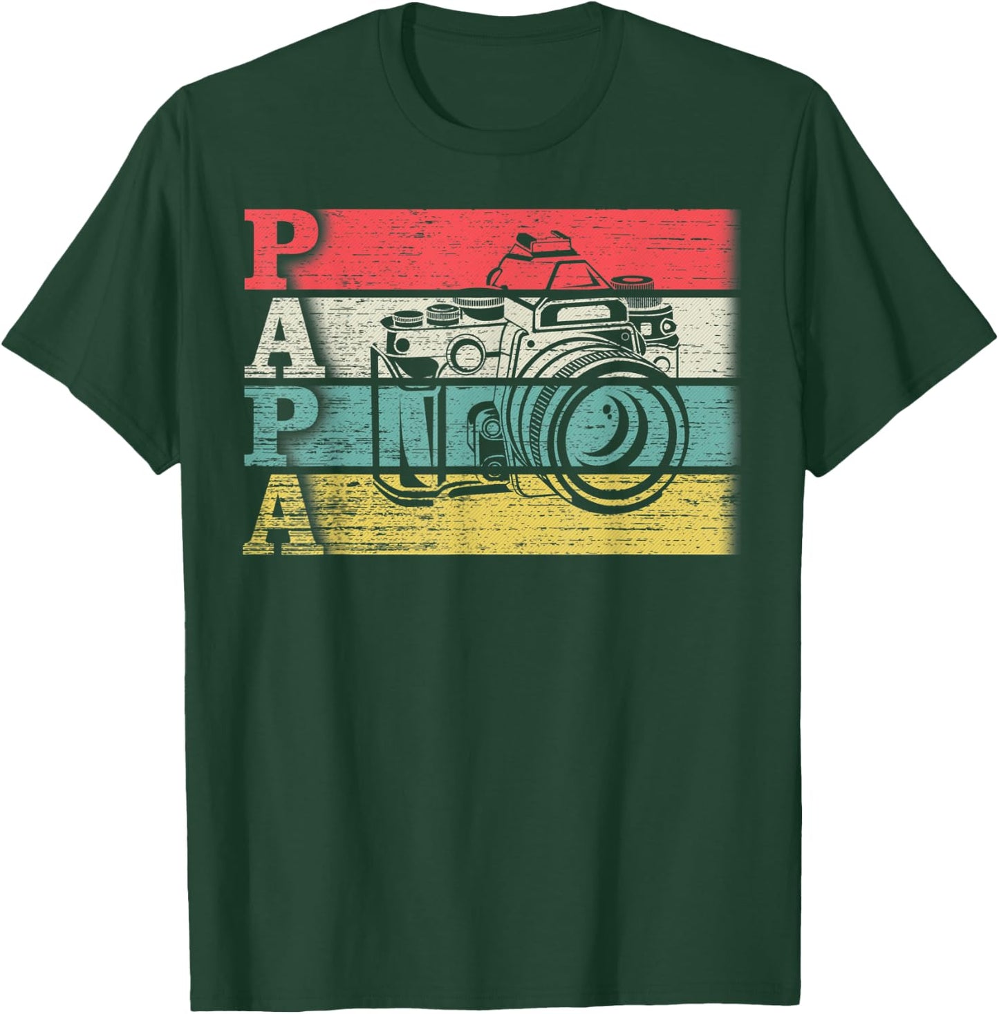 Vintage Retro Photographer Papa Photography Silhouette Funny T-Shirt - T-Shirt | Forest
