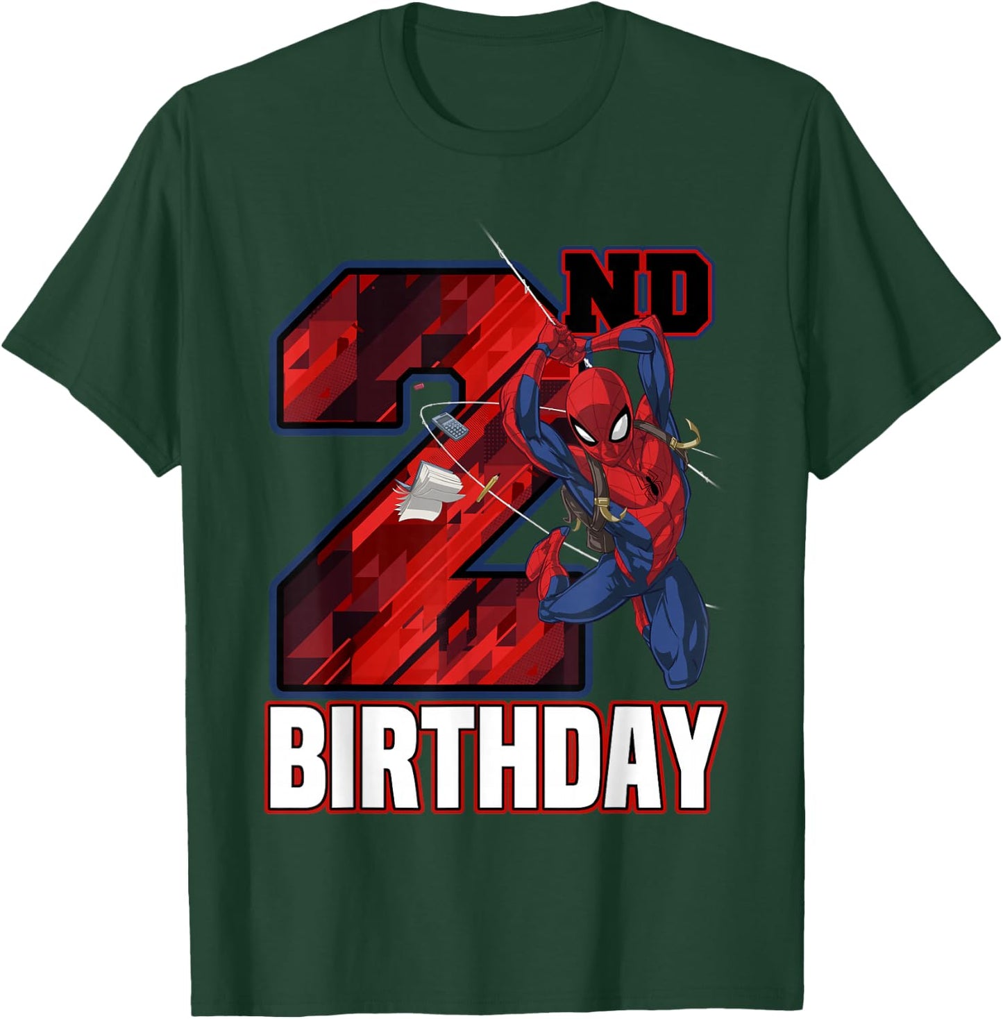 Marvel Spider-Man Web Swing 2nd Birthday T-Shirt - T-Shirt | Forest
