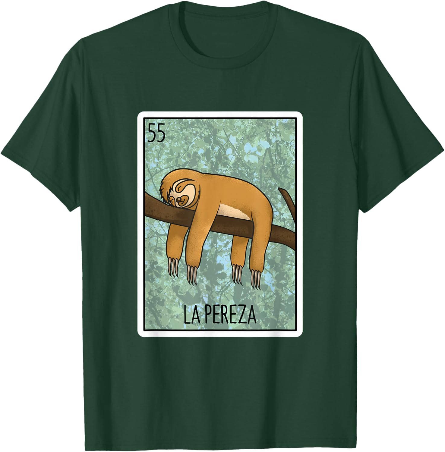 La Pereza Lottery Gift The Sloth Card Mexican Lottery Bingo T-Shirt - T-Shirt | Forest