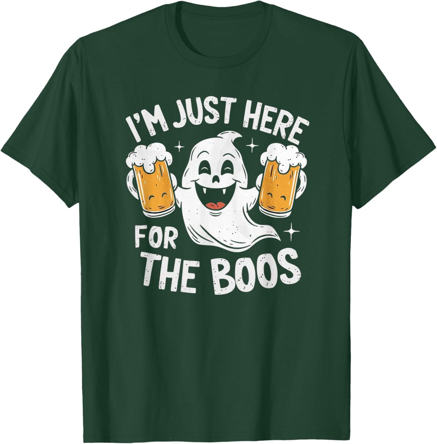 I'm Just Here For The Boos Funny Halloween Ghost T-Shirt - T-Shirt | Forest