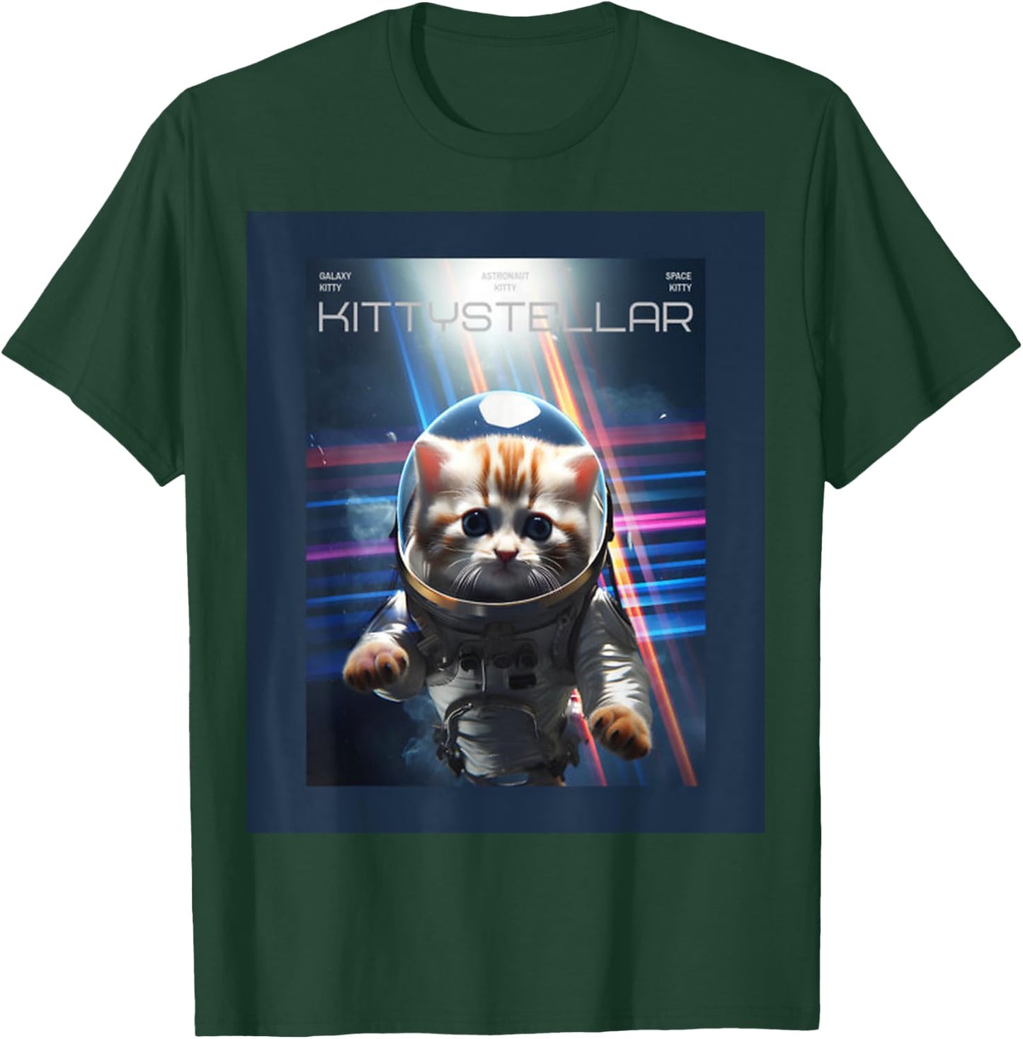 Astronaut Cat with Interstellar Space Aesthetic Movie Poster T-Shirt - T-Shirt | Forest