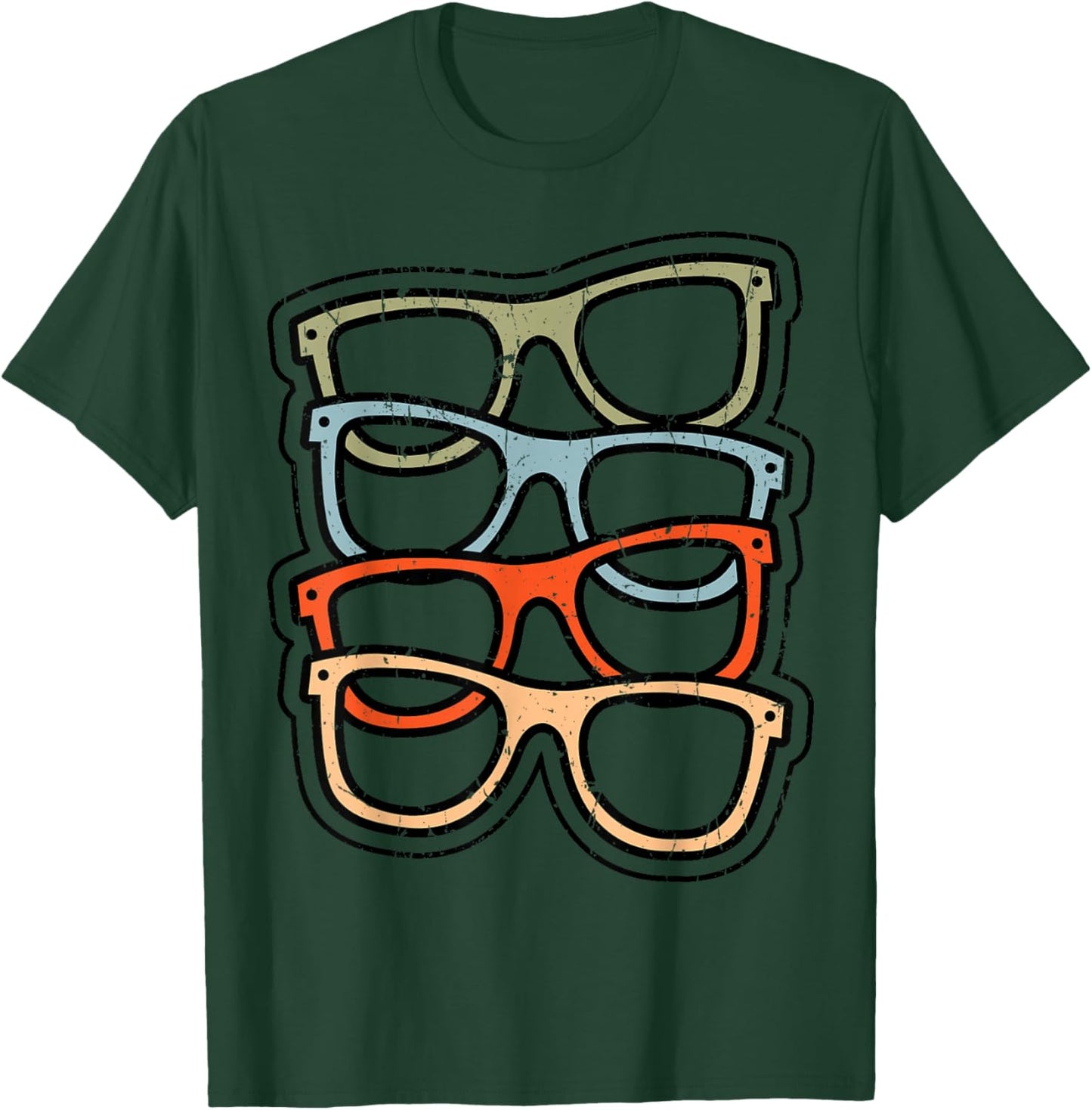 Retro Eye Glasses Sunglasses Optometrist Ophthalmologist T-Shirt - T-Shirt | Forest
