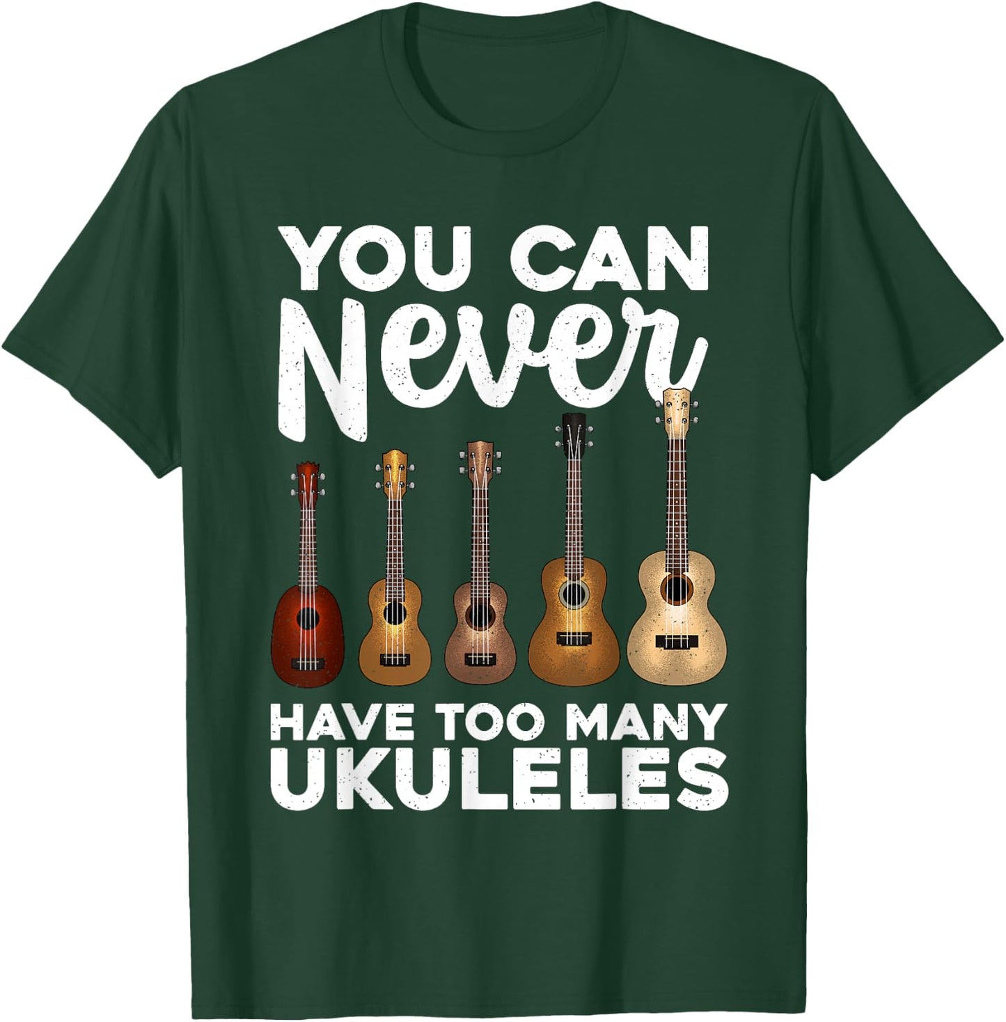 Funny Ukulele Art Women Small Guitar Ukulele Players T-Shirt - T-Shirt | Forest