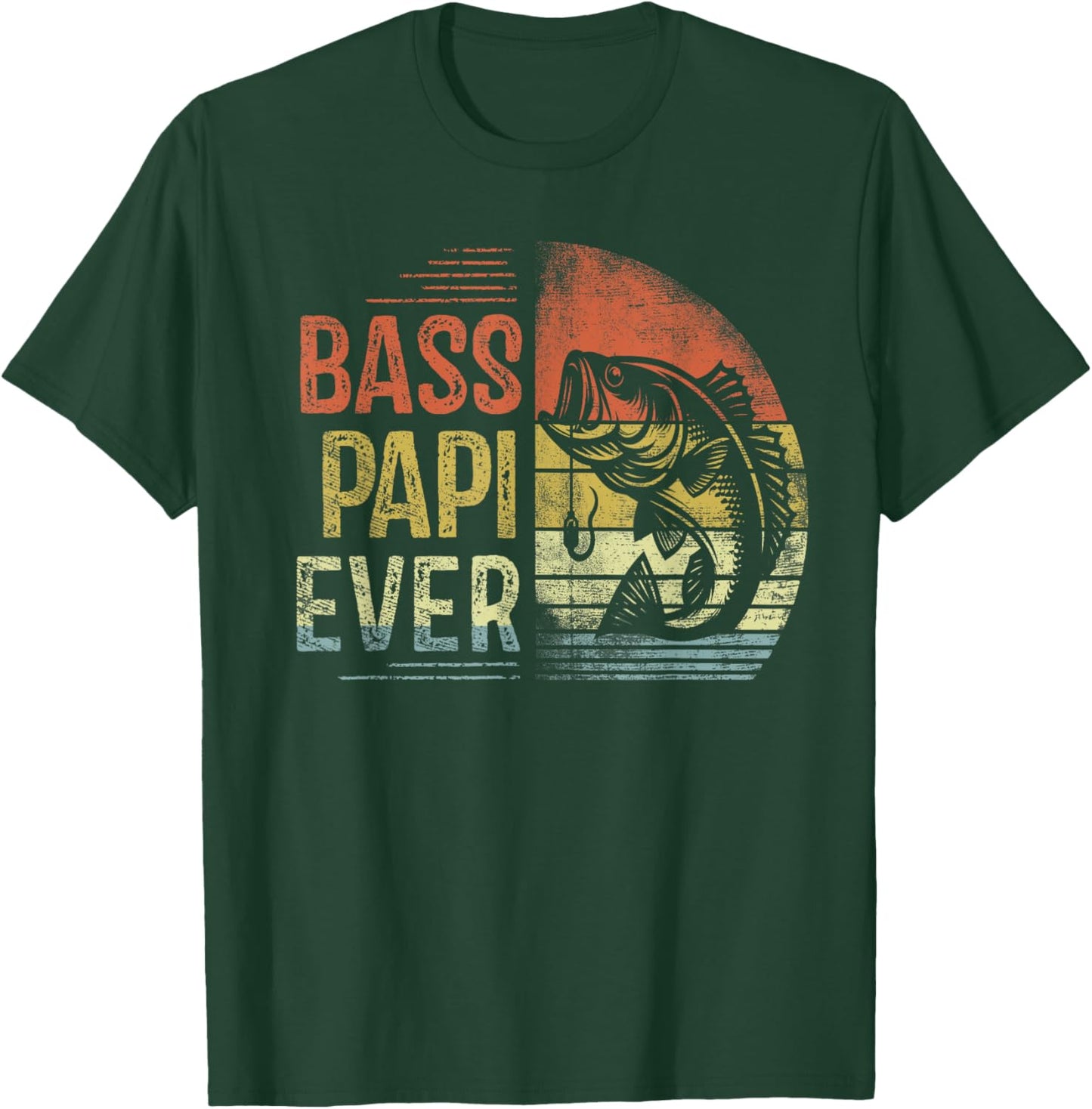 Bass Papi Ever Fishing Gifts Papi Birthday Vintage T-Shirt - T-Shirt | Forest