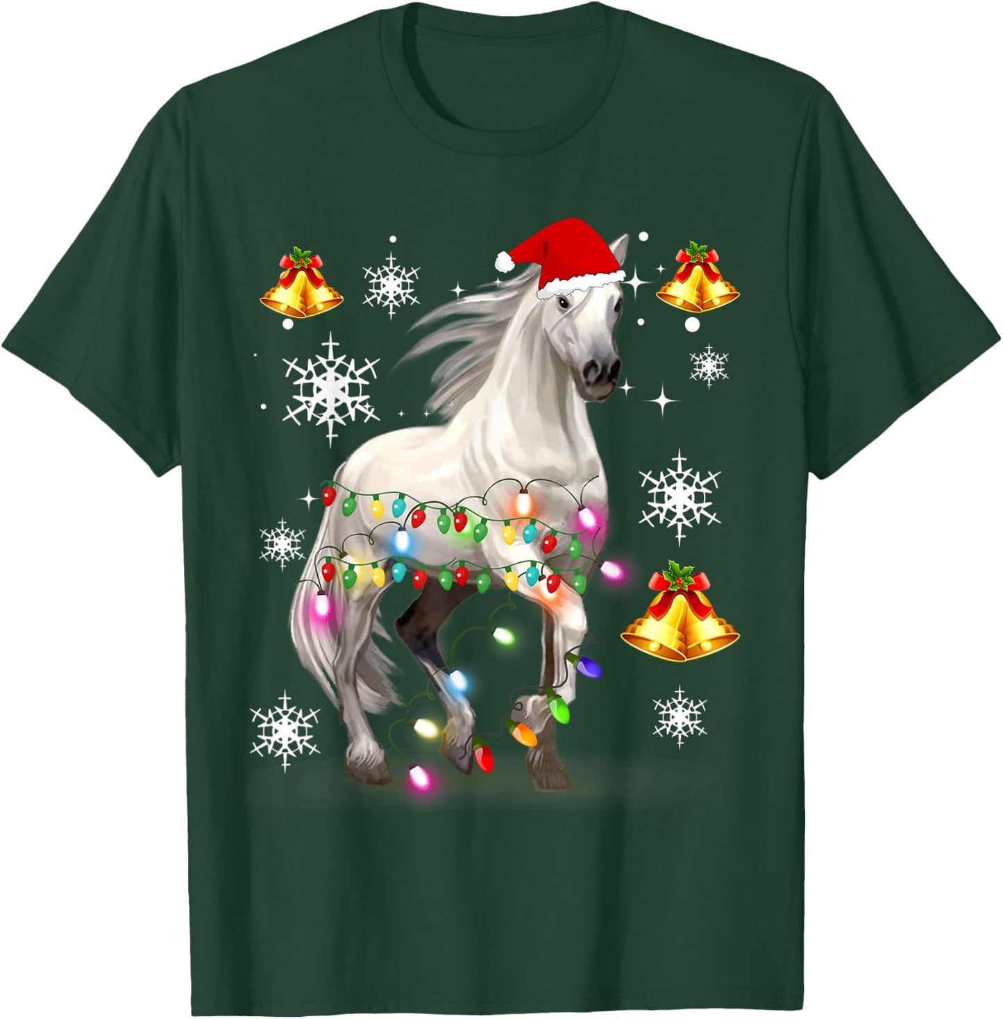 Christmas Lights Horse T-Shirt - T-Shirt | Forest
