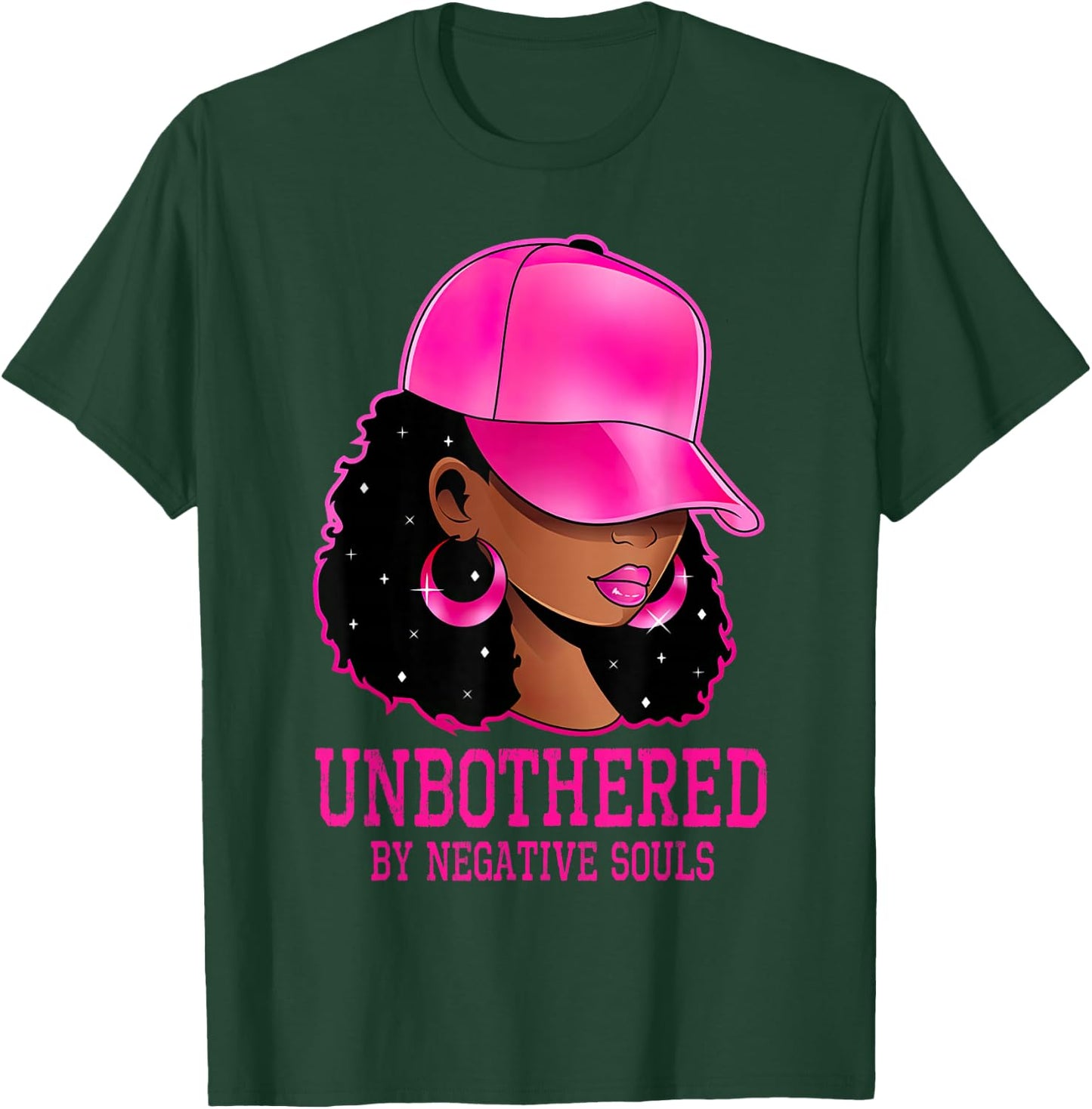 African American Afro Queen Sassy Black Woman Unbothered T-Shirt - T-Shirt | Forest