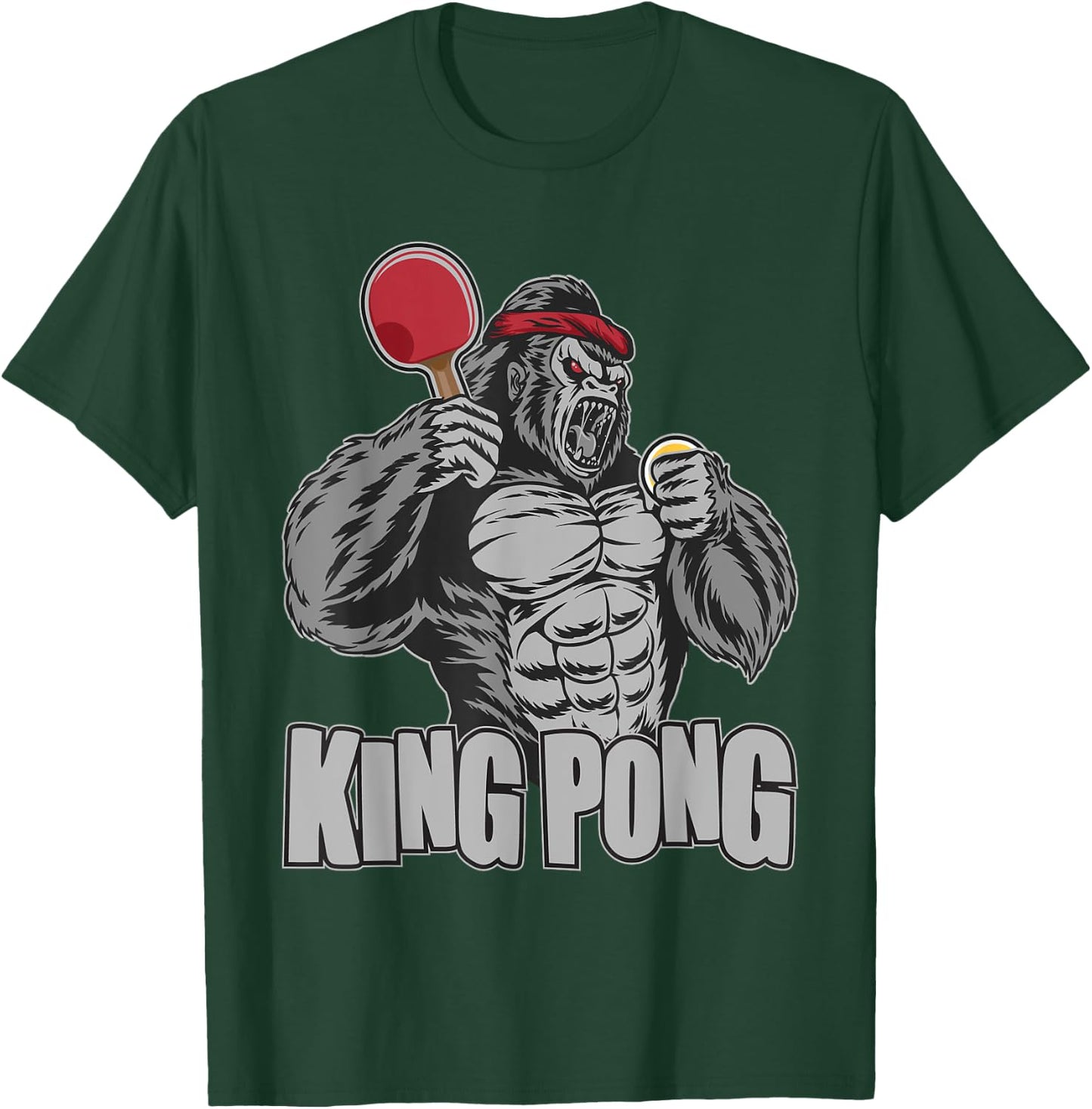 King Pong - Funny Table Tennis Lover Ping Pong Player T-Shirt - T-Shirt | Forest