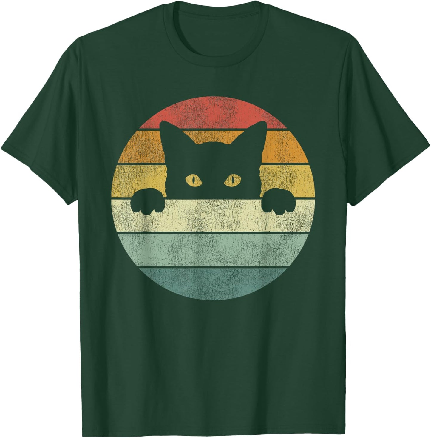 Retro Cat Shirt Vintage Funny Cat T-Shirt - T-Shirt | Forest