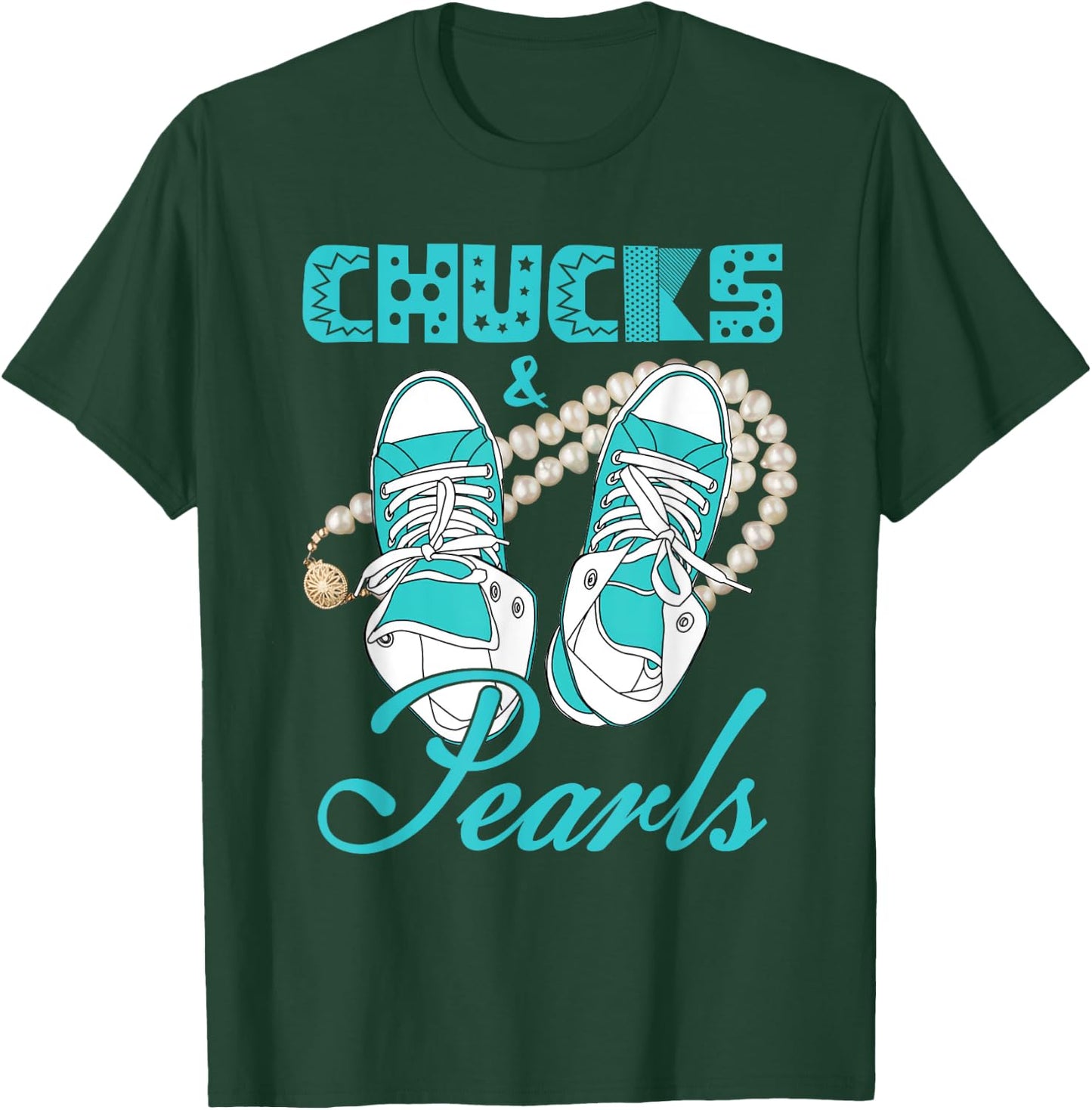 Chucks and Pearls T-Shirt - T-Shirt | Forest
