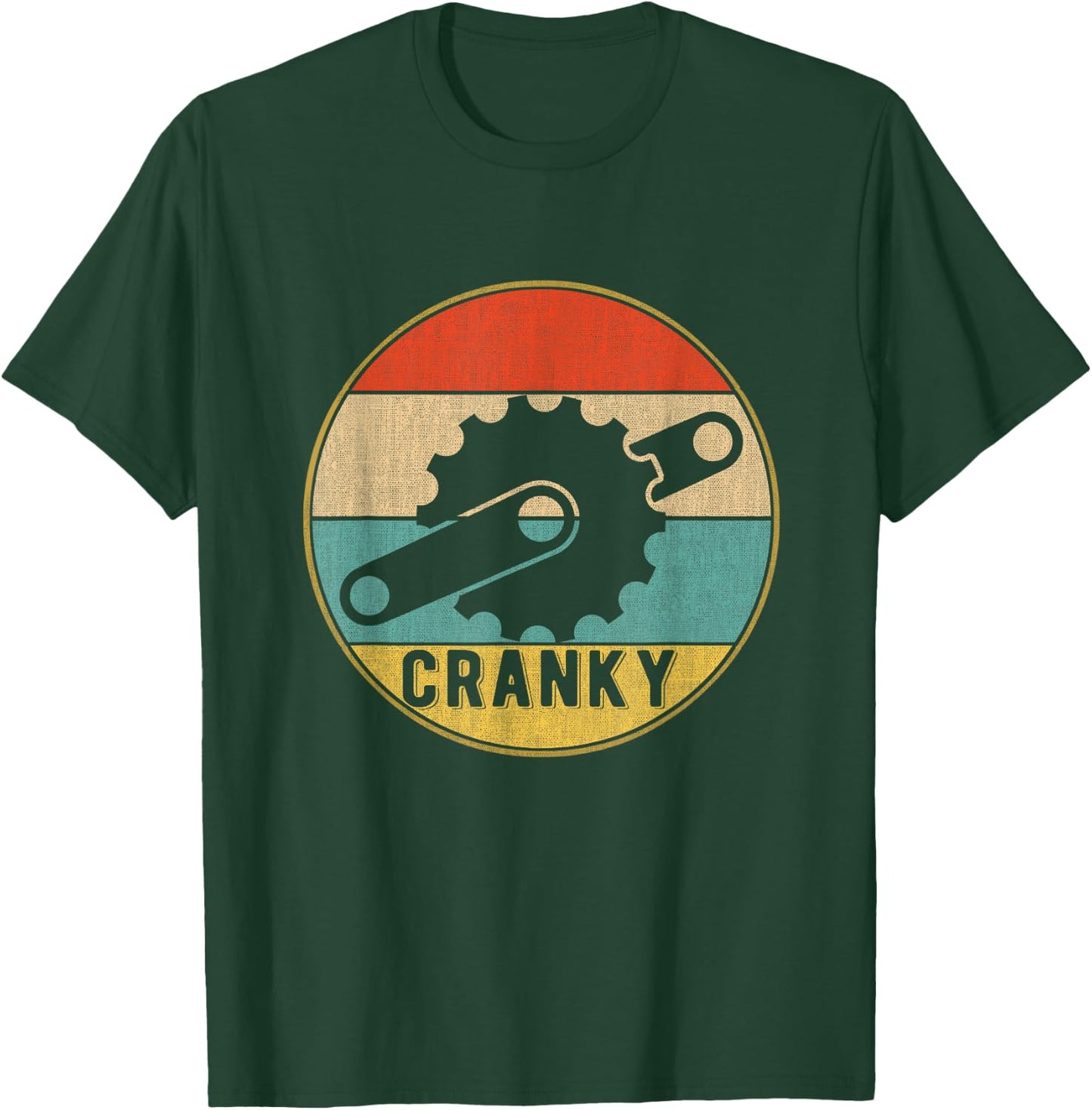 Fahrrad Cranky Vintage-Design Bicycle Retro Cycling - -Adults - Black - Small - Short Sleeve - - Classic Fit - Cotton, Polyester Blend T-Shirt - T-Shirt | Forest
