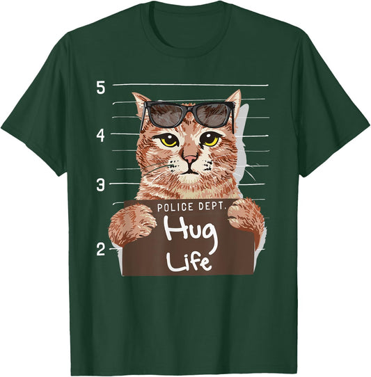 Hug Life Funny Cat Thug Gangster Police Dept kitten kitteh Women T-Shirt - T-Shirt | Forest