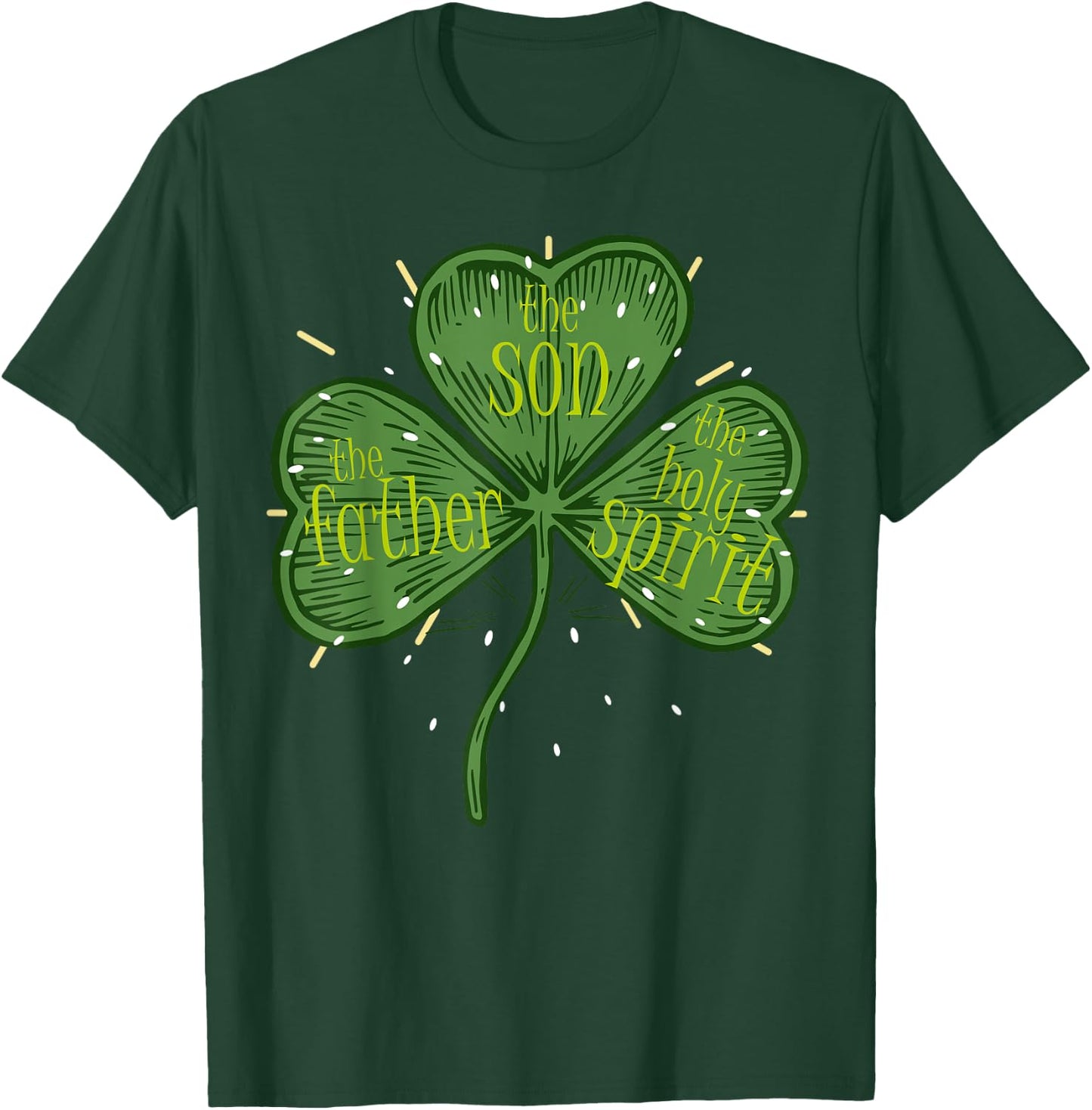 Irish Shamrock Christian Catholic Religious St Patricks Day T-Shirt - T-Shirt | Forest