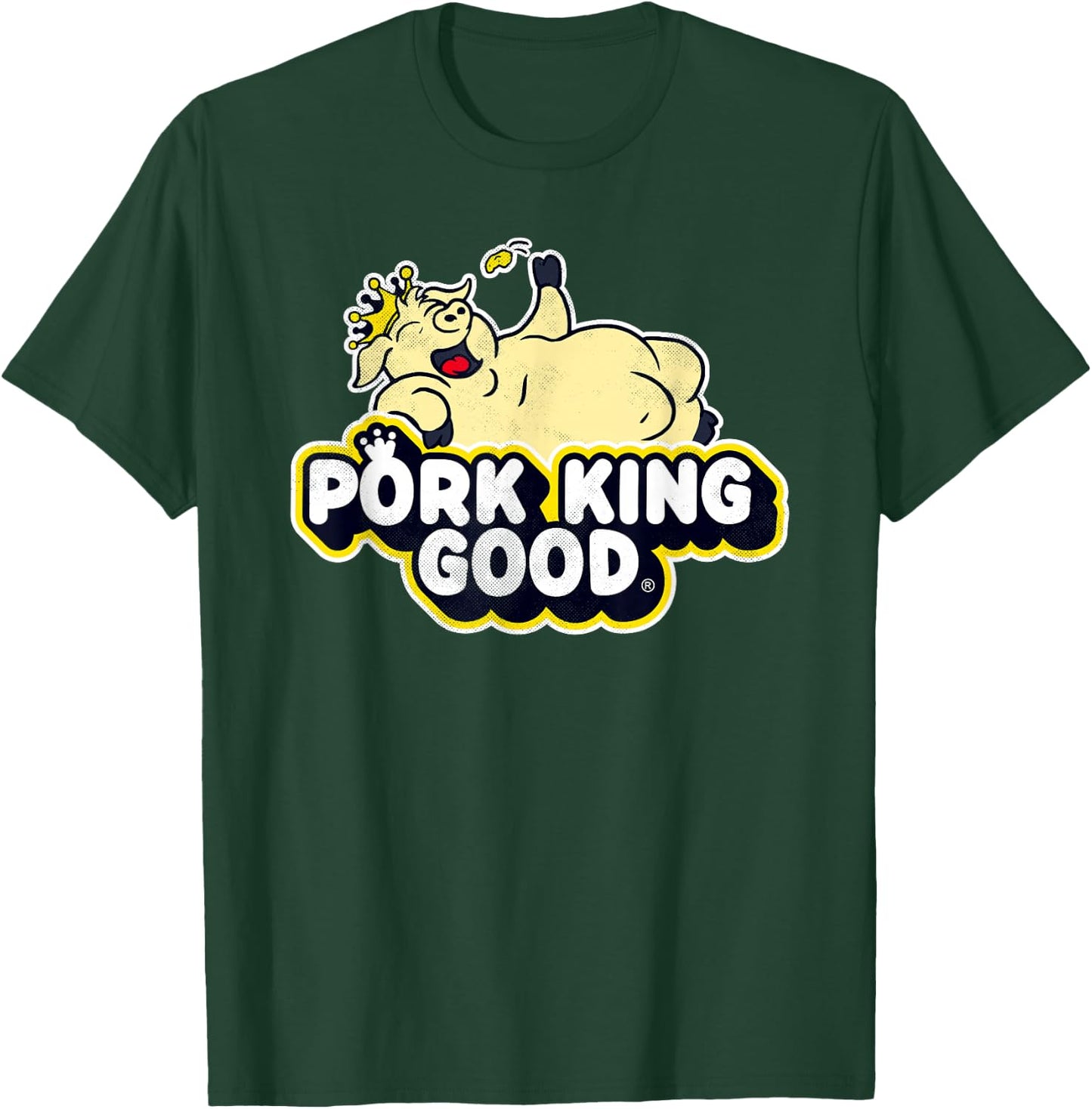 Pork King Good 70's Throwback Pig Logo T-Shirt - T-Shirt | Forest