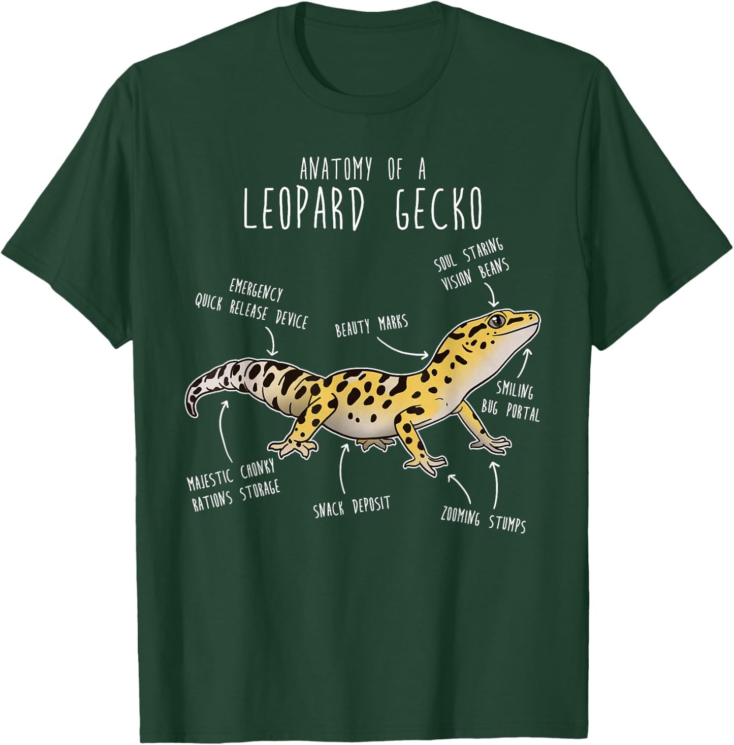 Anatomy of a Leopard Gecko, Funny Pet Reptile Lizard Lover T-Shirt - T-Shirt | Forest