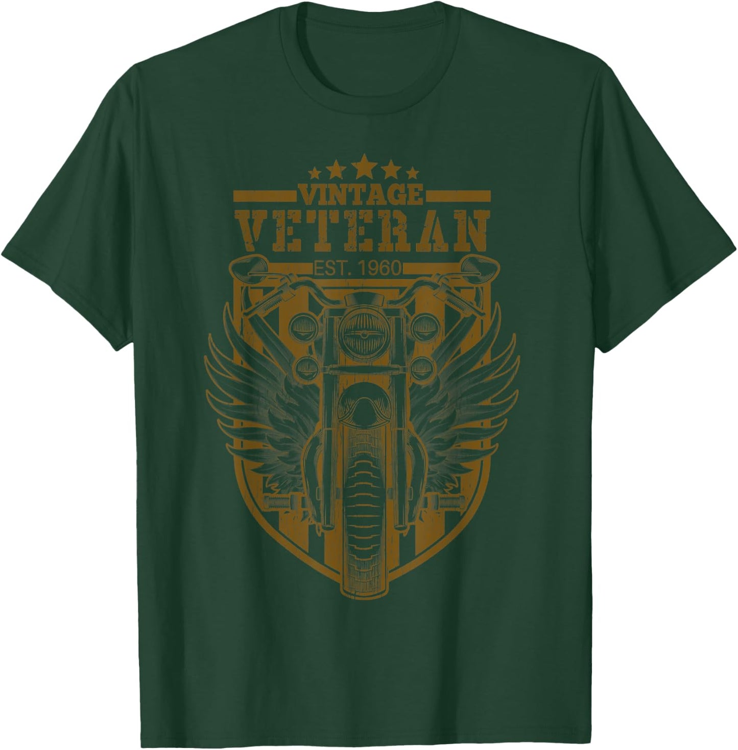 Vintage Veteran 1960 Motorcycle Biker T-Shirt - T-Shirt | Forest
