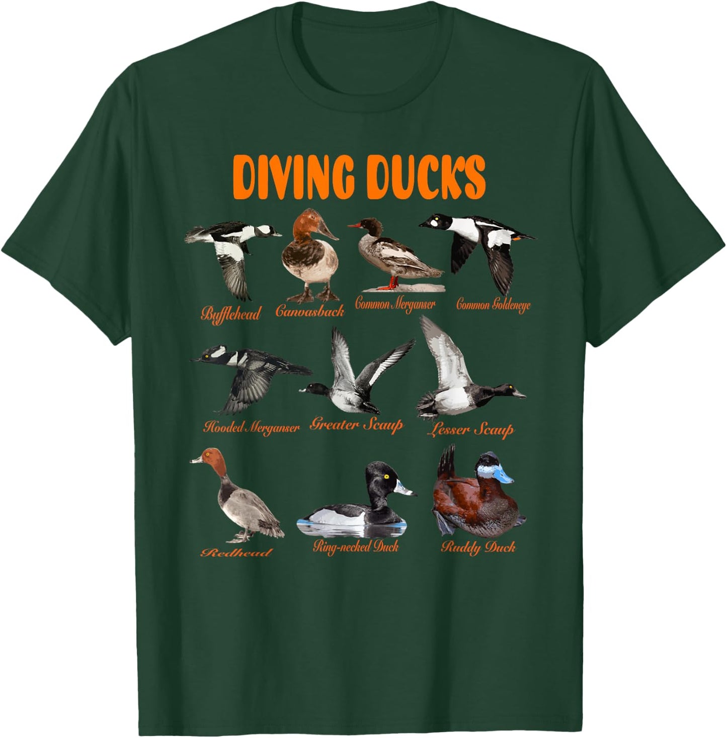 Diving Ducks Hunter Duck Hunting Trip Canvasback Merganser T-Shirt - T-Shirt | Forest