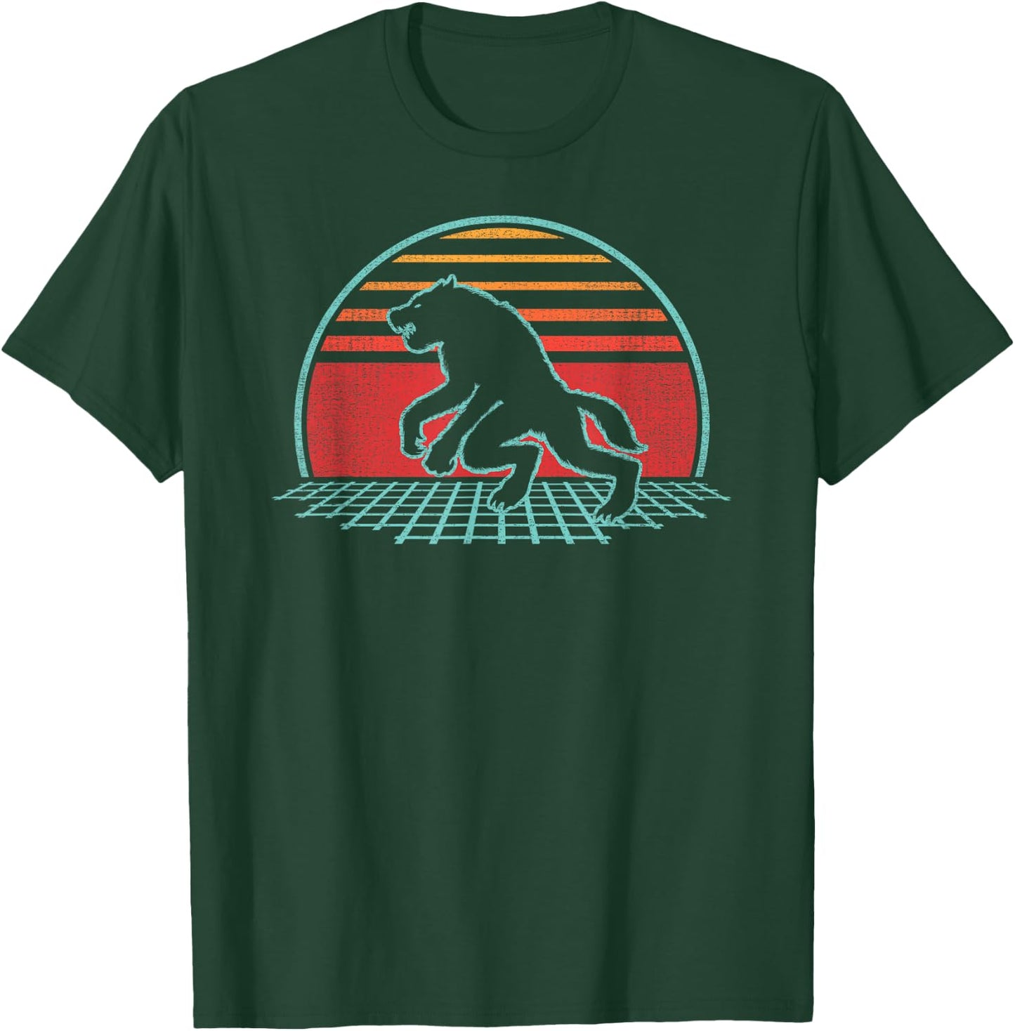 Werewolf Retro Vintage 80s Style Gift T-Shirt - T-Shirt | Forest