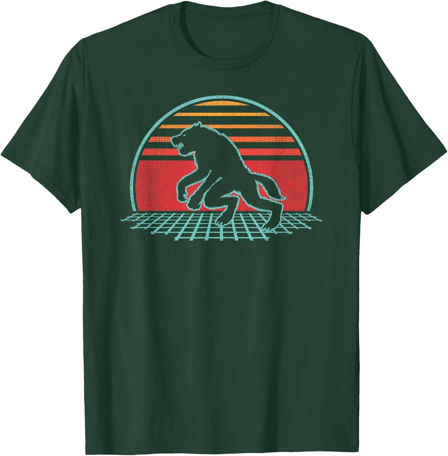 Werewolf Retro Vintage 80s Style Gift T-Shirt - T-Shirt | Forest