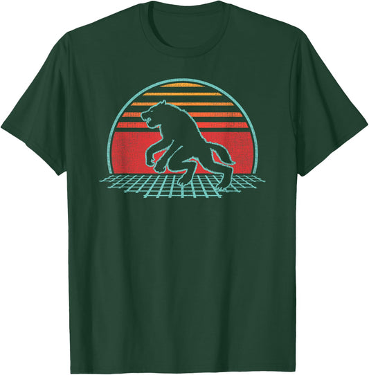Werewolf Retro Vintage 80s Style Gift T-Shirt - T-Shirt | Forest