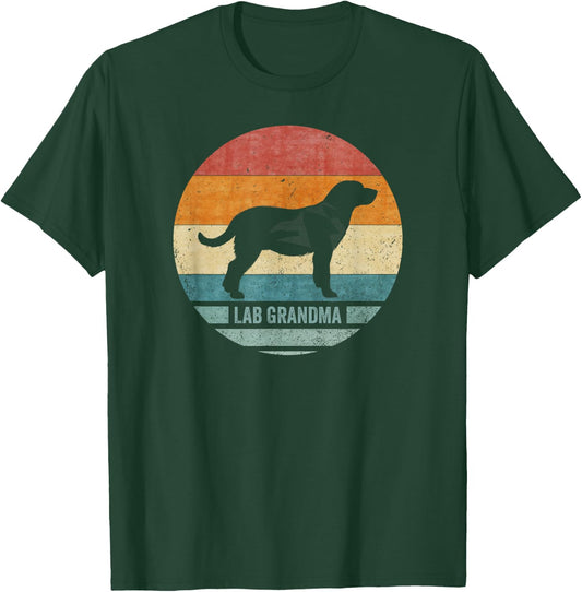 Vintage Labrador Retriever Grandma Lab Silhouette Sunset T-Shirt - T-Shirt | Forest