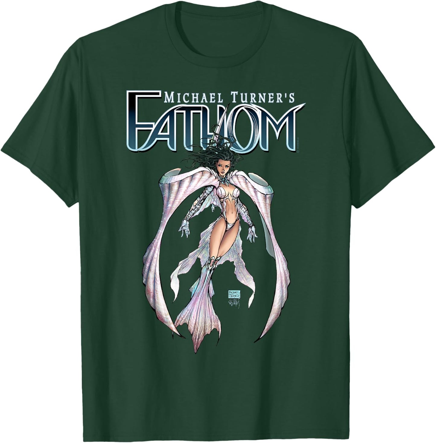 Michael Turner's "Fathom" White Armor T-Shirt - T-Shirt | Forest