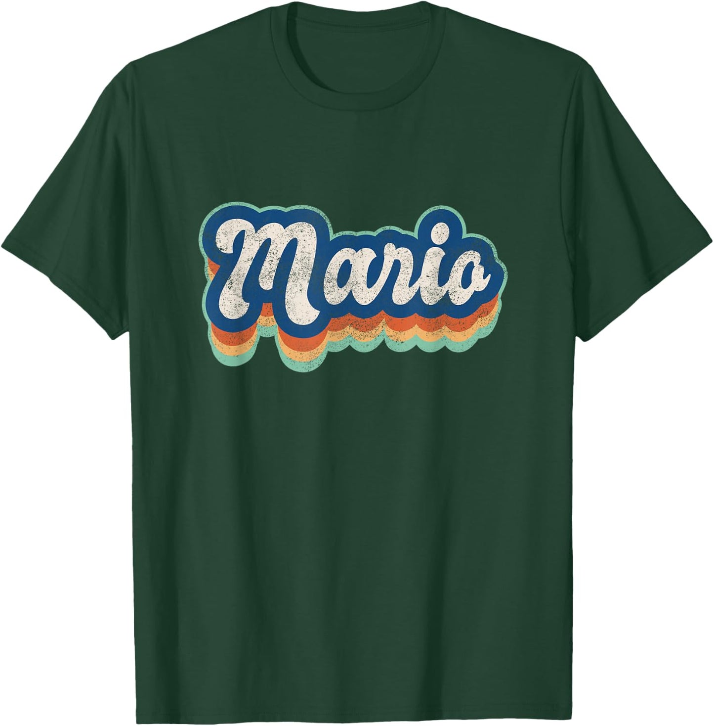 Mario First Name Boy Vintage Style 70s 80s Personalized T-Shirt - T-Shirt | Forest