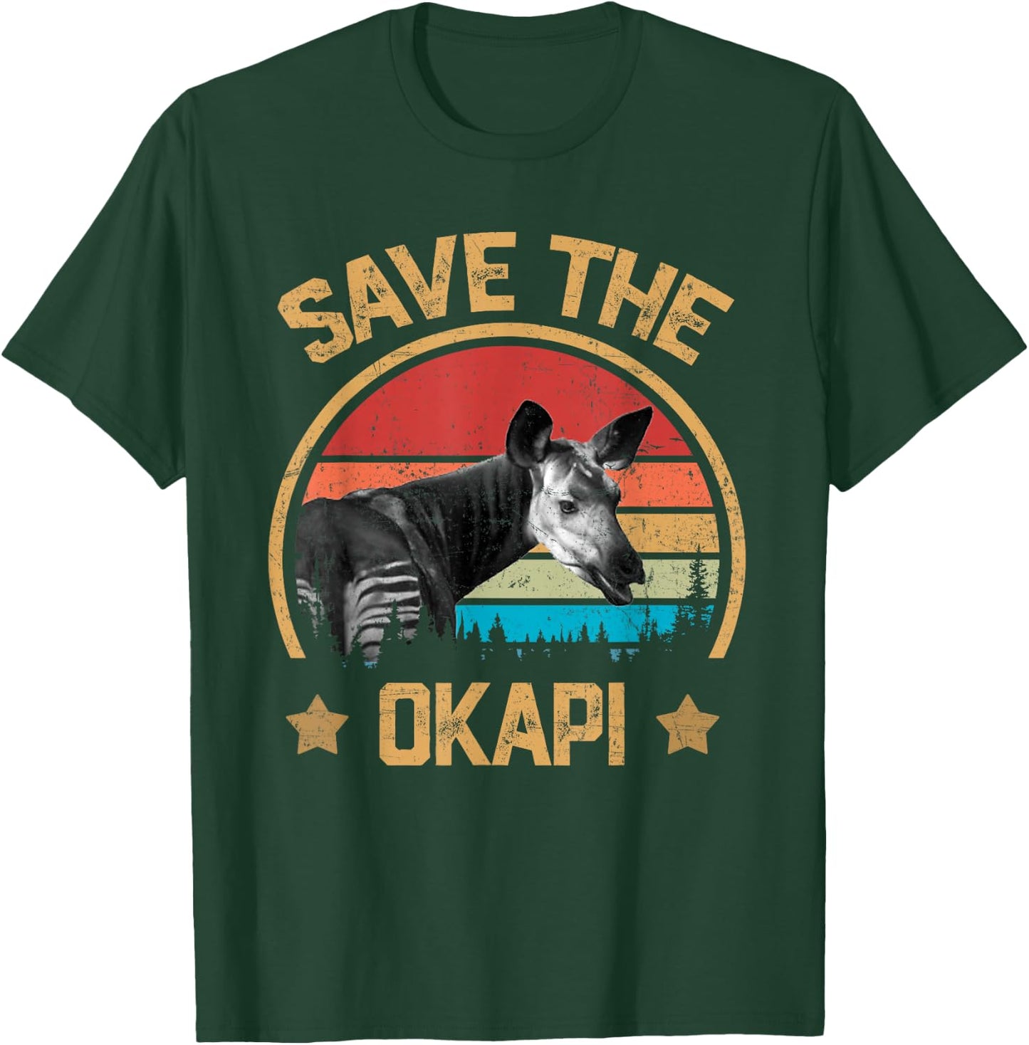 Vintage Save The Okapi T-Shirt - T-Shirt | Forest