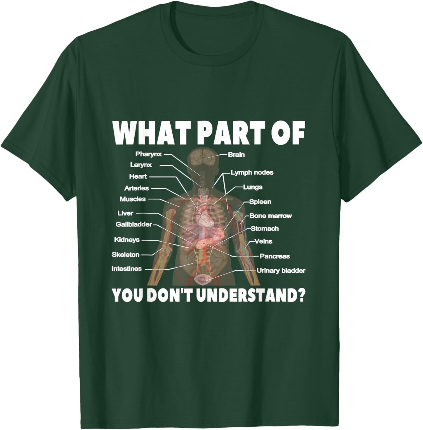 What Part Of Don't You Understand | Medical Anatomy Human T-Shirt - T-Shirt | Forest