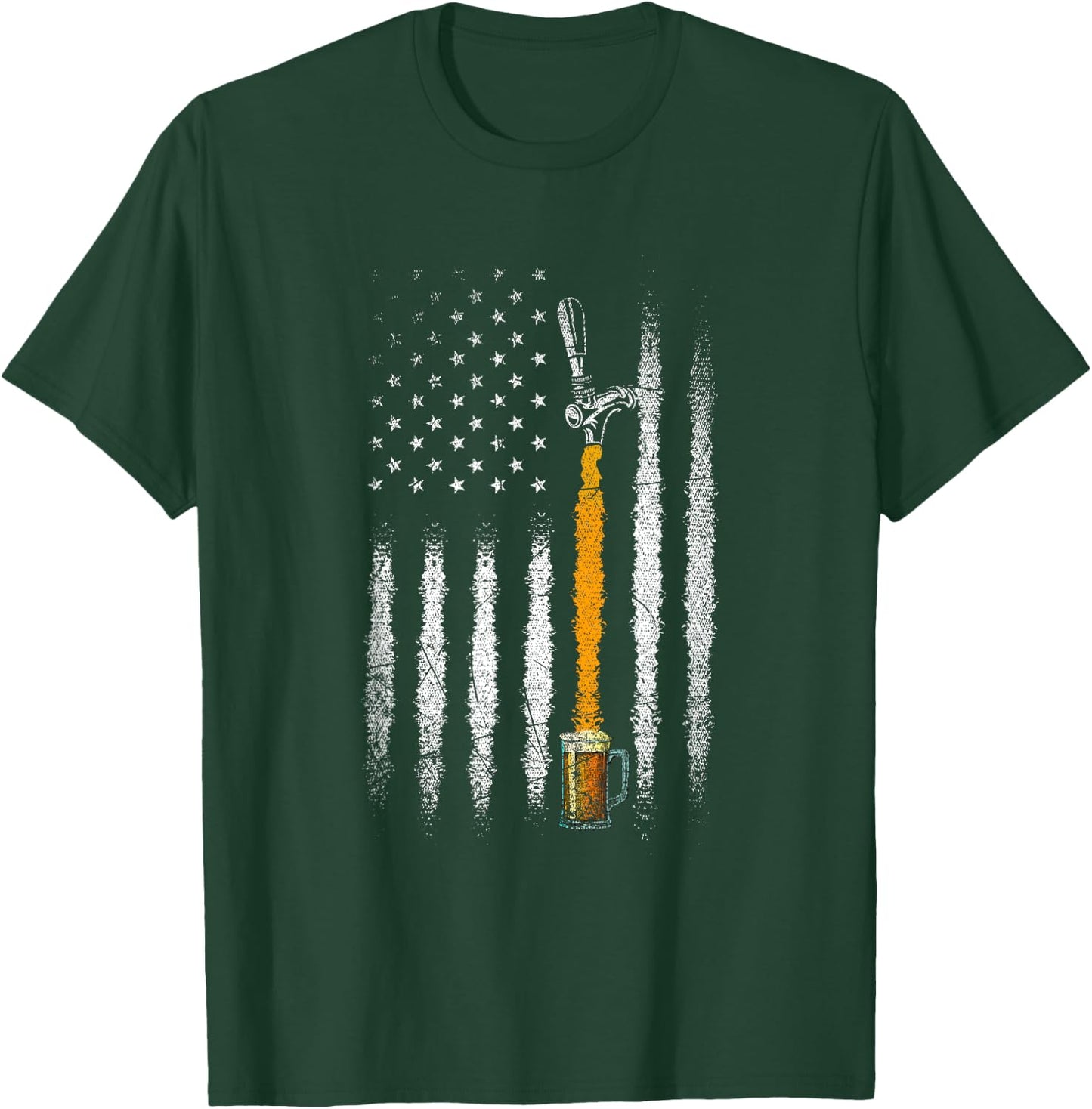 USA Flag Craft Beer Women Men T-Shirt - T-Shirt | Forest