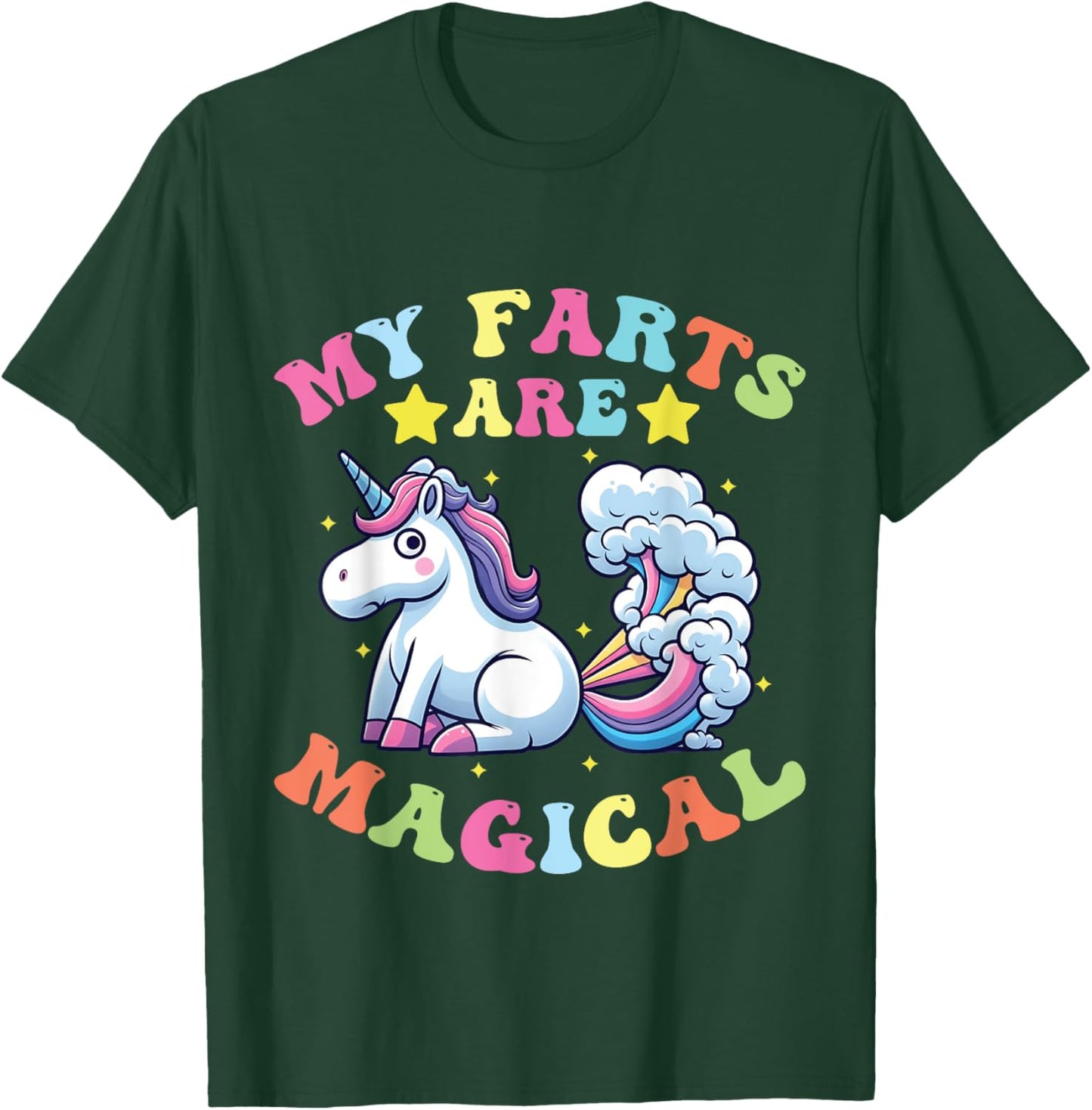 My Farts Are Magical Funny farting Unicorn T-Shirt - T-Shirt | Forest
