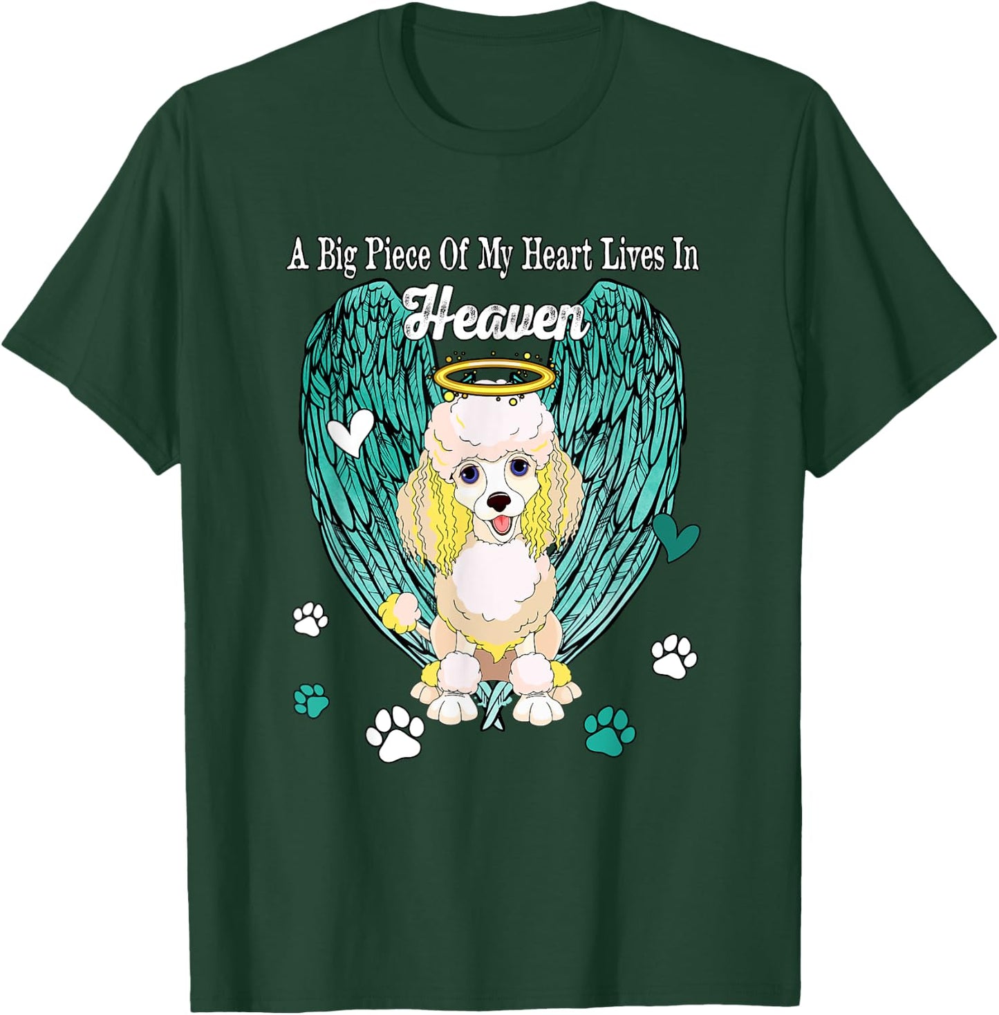 Heart Lives In Heaven Costume Poodle Memories Owner T-Shirt - T-Shirt | Forest